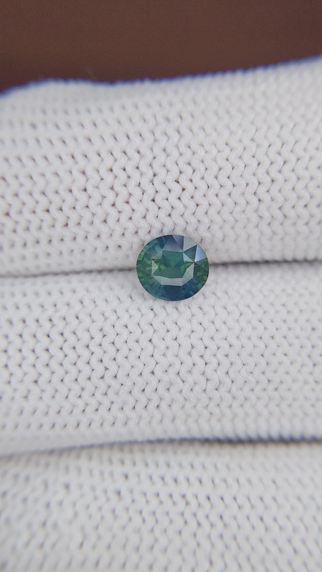 1.04 Ct. Bluish Green Sapphire from Madagascar Size Video