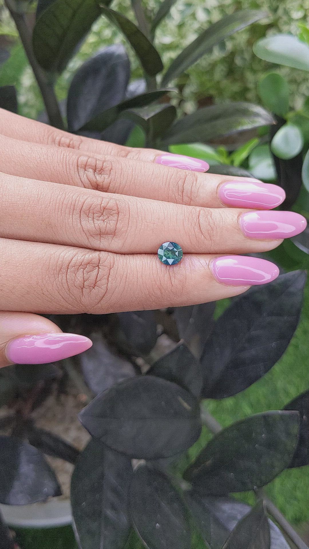 1.04 Ct. Bluish Green Sapphire from Madagascar Size Video
