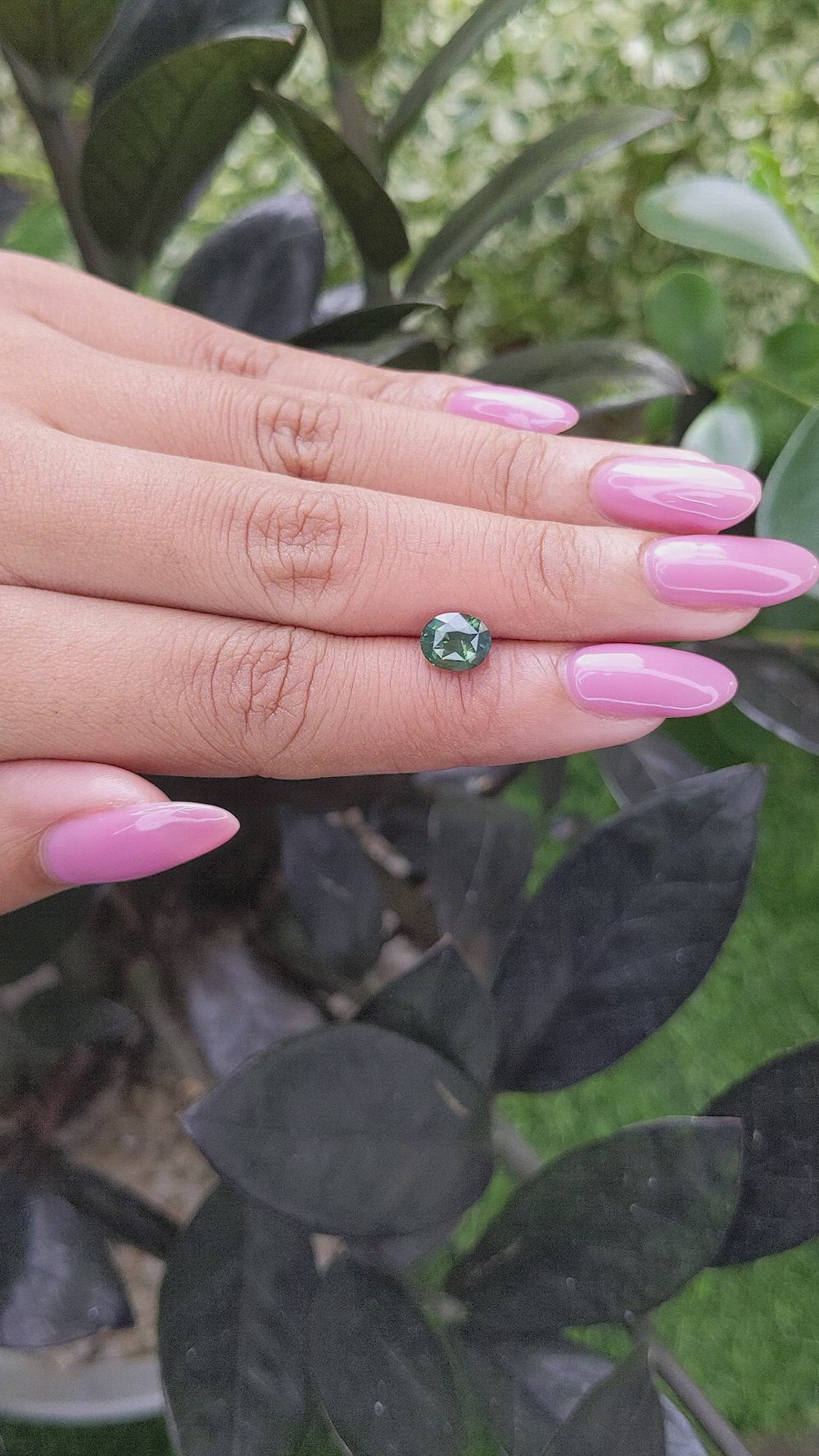 1.67 Ct. Green Sapphire from Madagascar Size Video