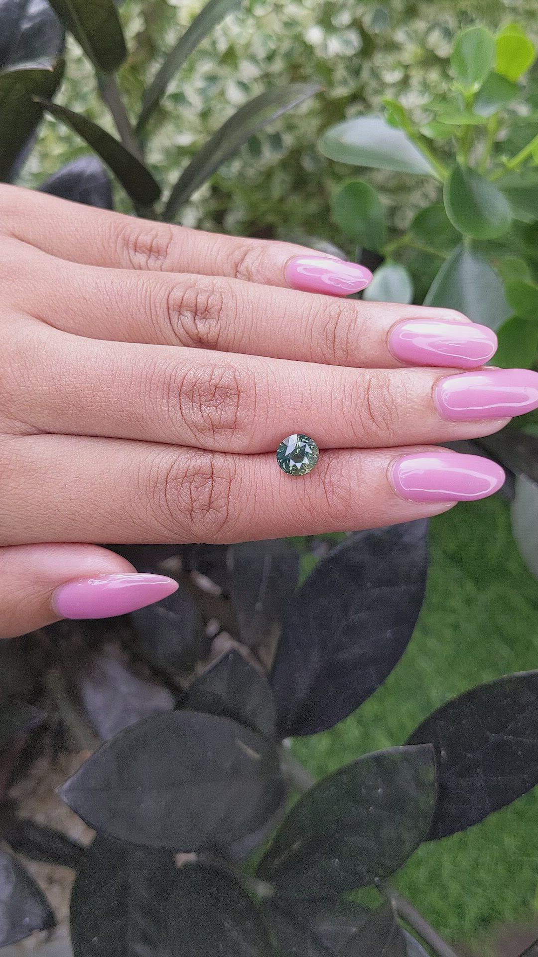 2.09 Ct. Bluish Green Sapphire from Madagascar Size Video