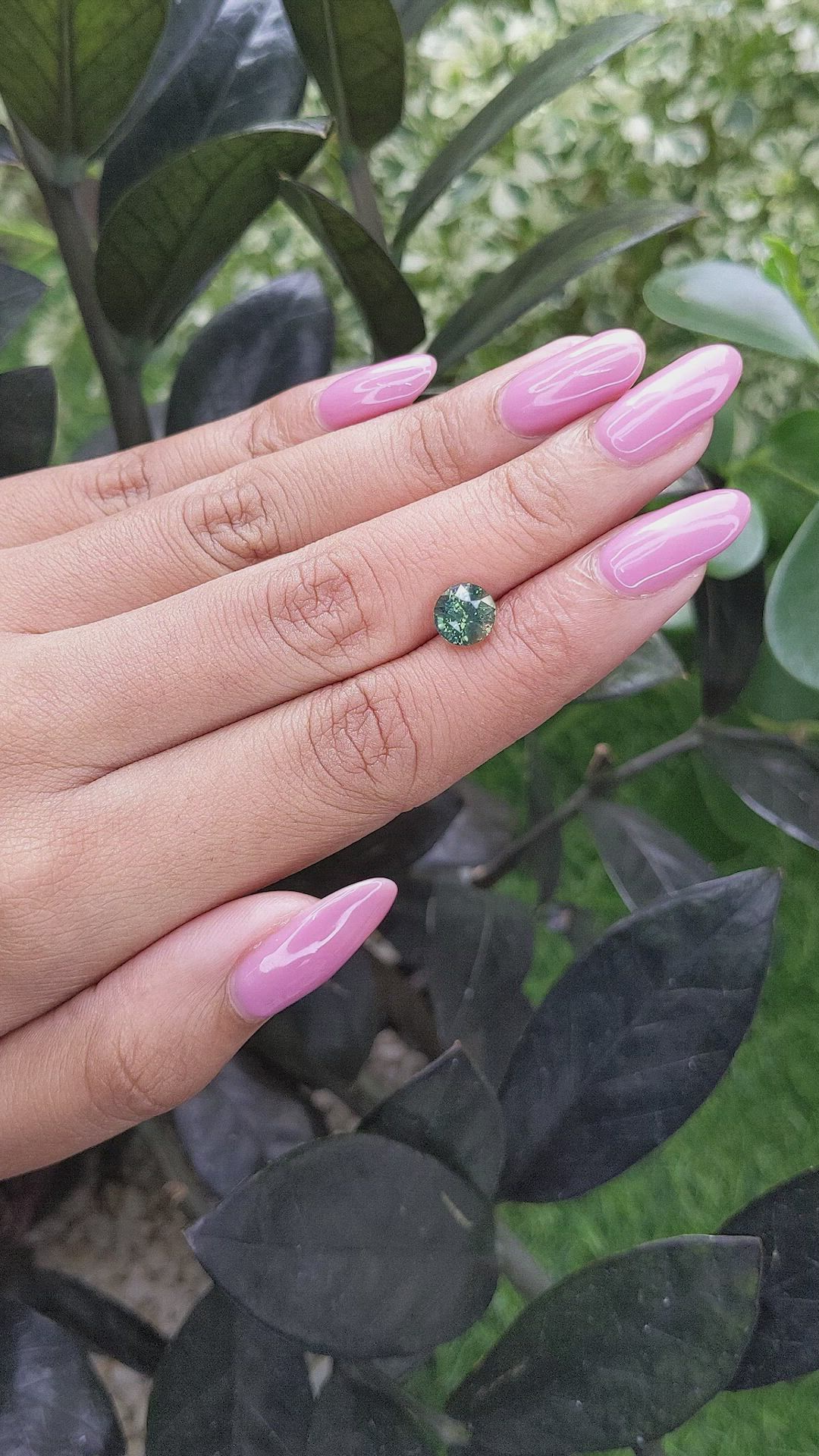 2.09 Ct. Bluish Green Sapphire from Madagascar Size Video