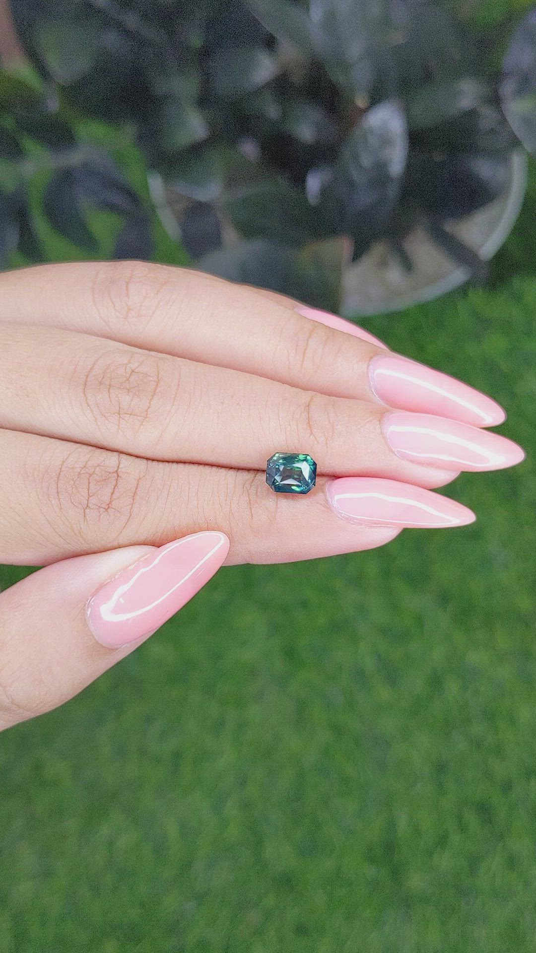 2.02 Ct. Bluish Green Sapphire from Madagascar Size Video