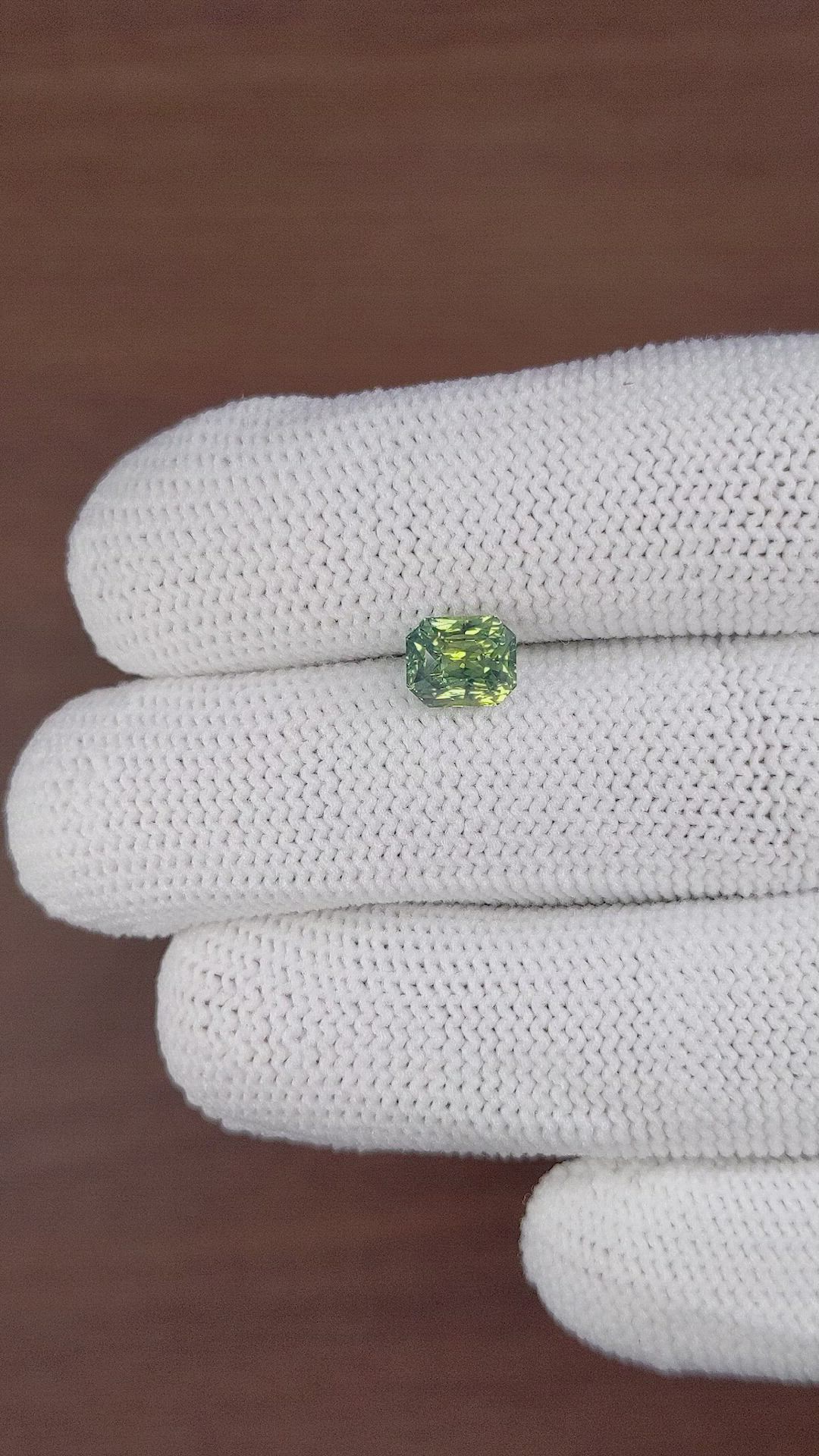 2.05 Ct. Yellowish Green Sapphire from Madagascar Size Video