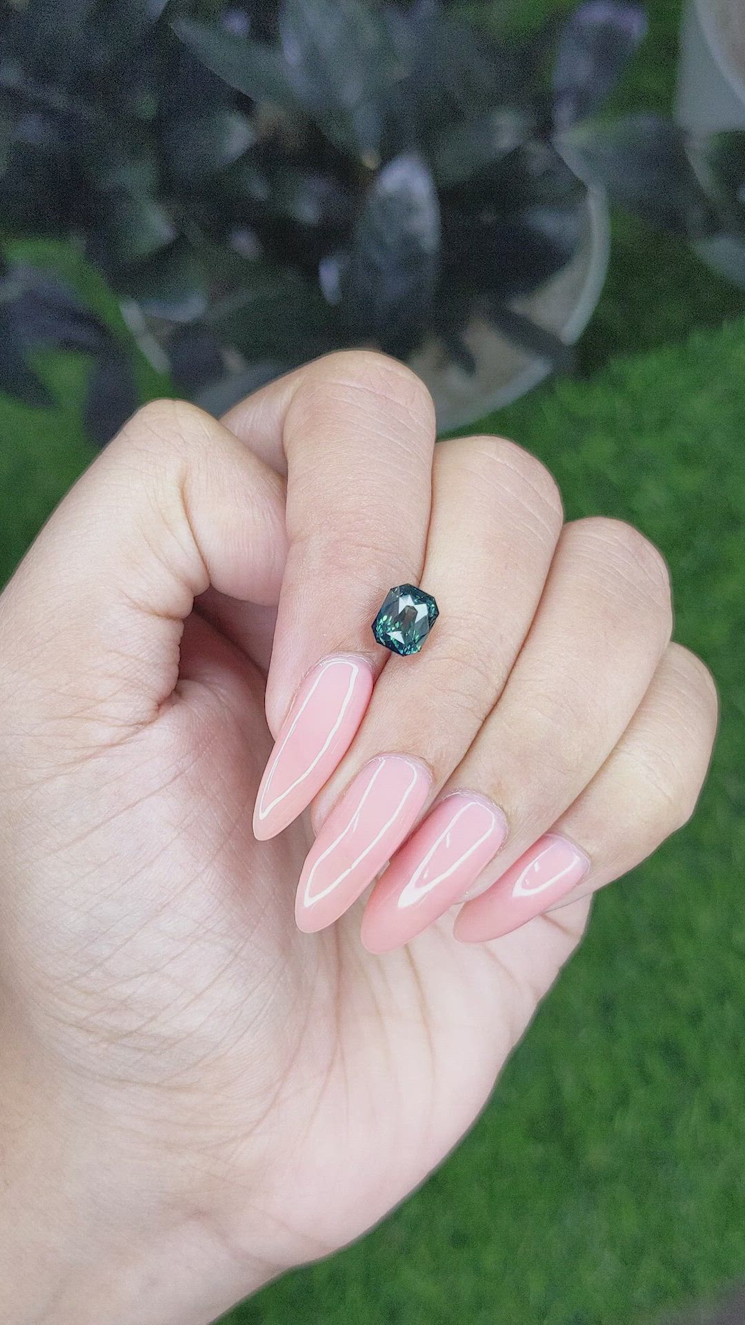 2.02 Ct. Bluish Green Sapphire from Madagascar Size Video