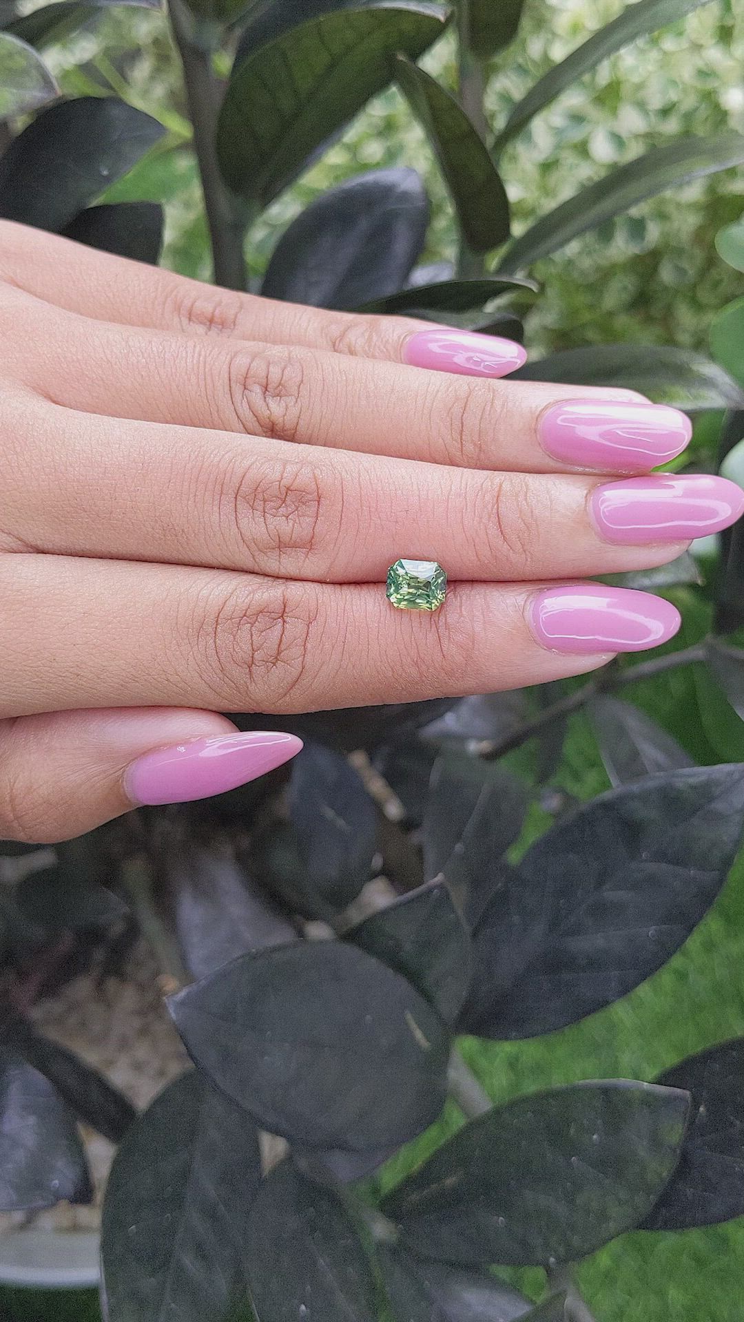2.05 Ct. Yellowish Green Sapphire from Madagascar Size Video