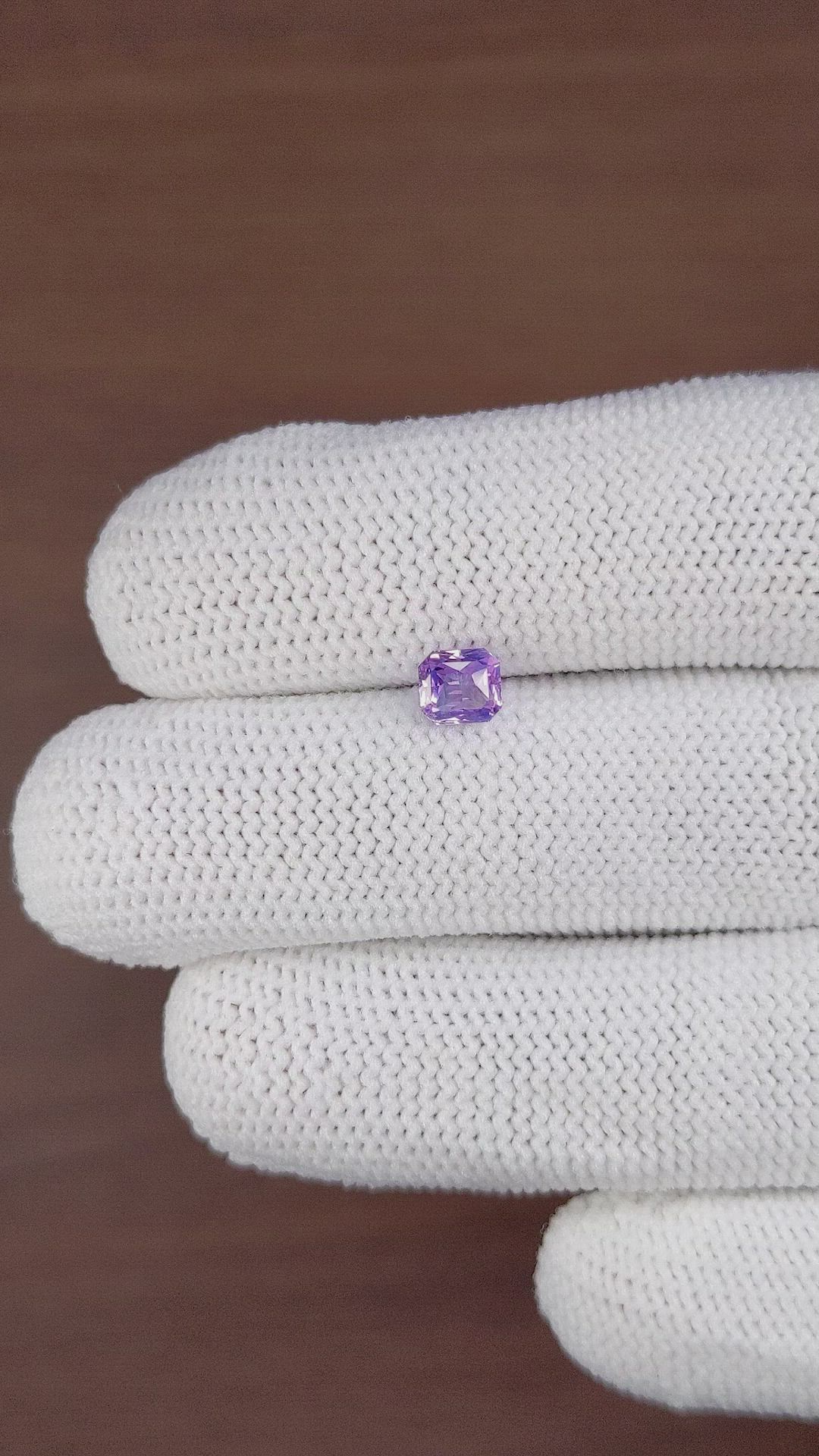 0.78 Ct. Pinkish Purple Sapphire from Ceylon (Sri Lanka) Size Video