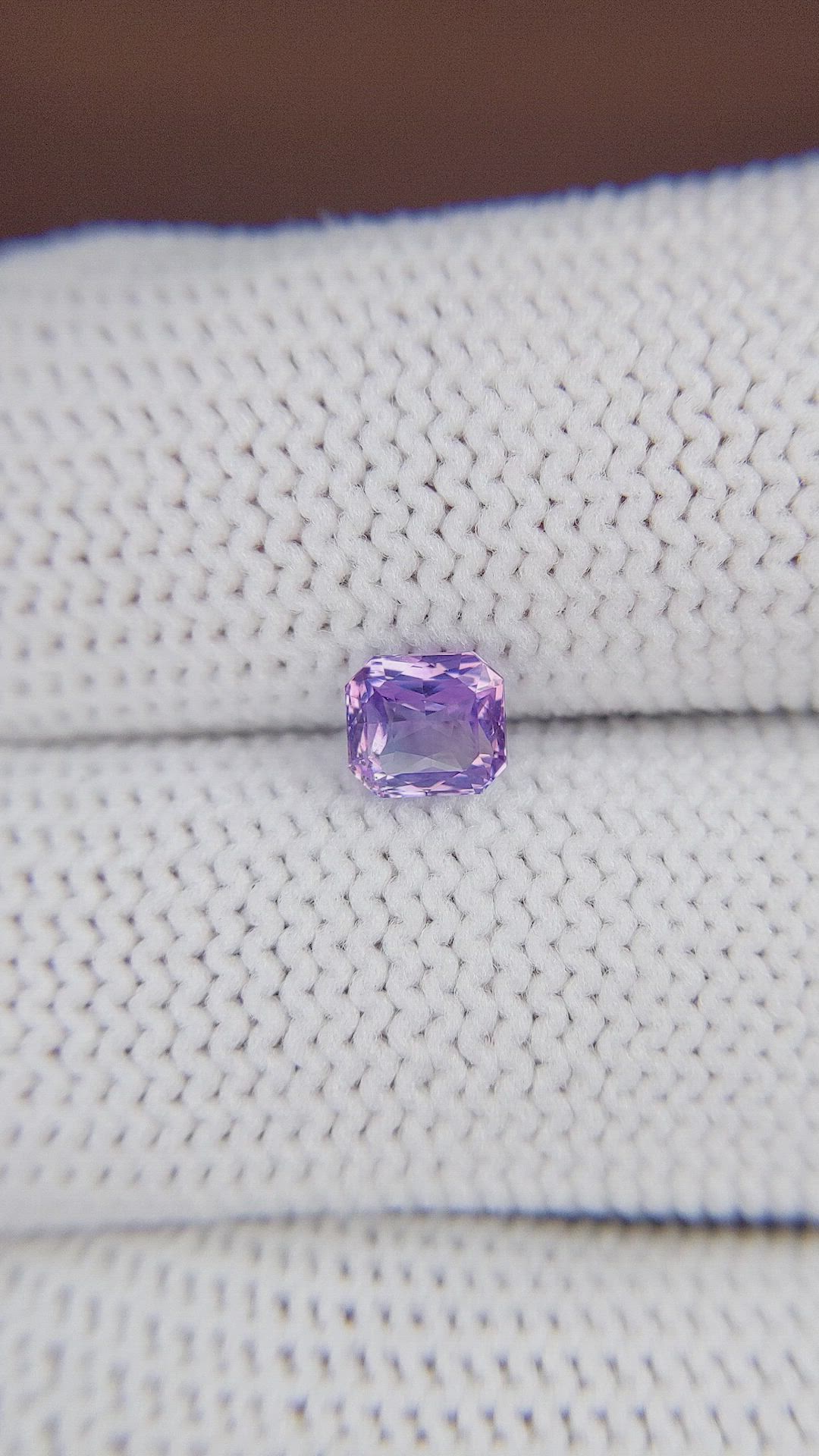 0.78 Ct. Pinkish Purple Sapphire from Ceylon (Sri Lanka) Size Video