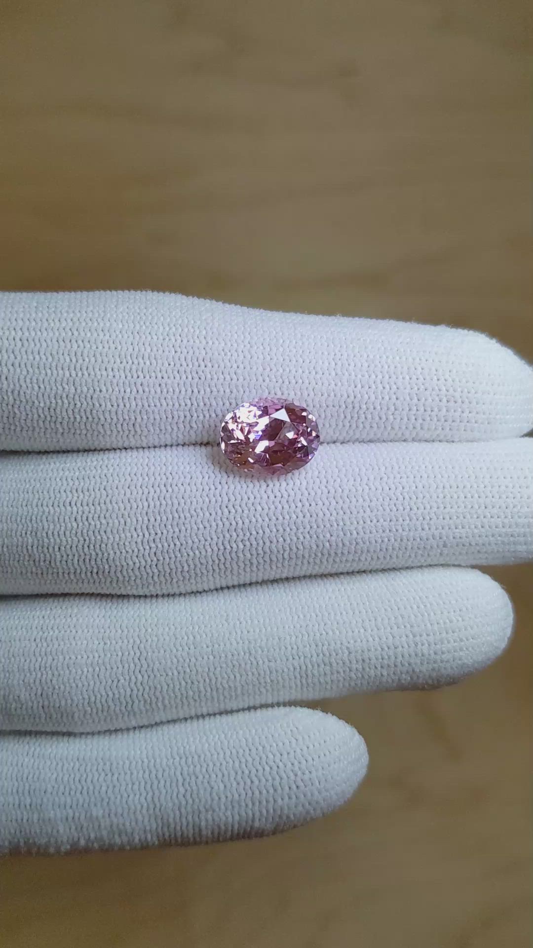 5.24 Ct. Pink Sapphire from Ceylon (Sri Lanka) Size Video