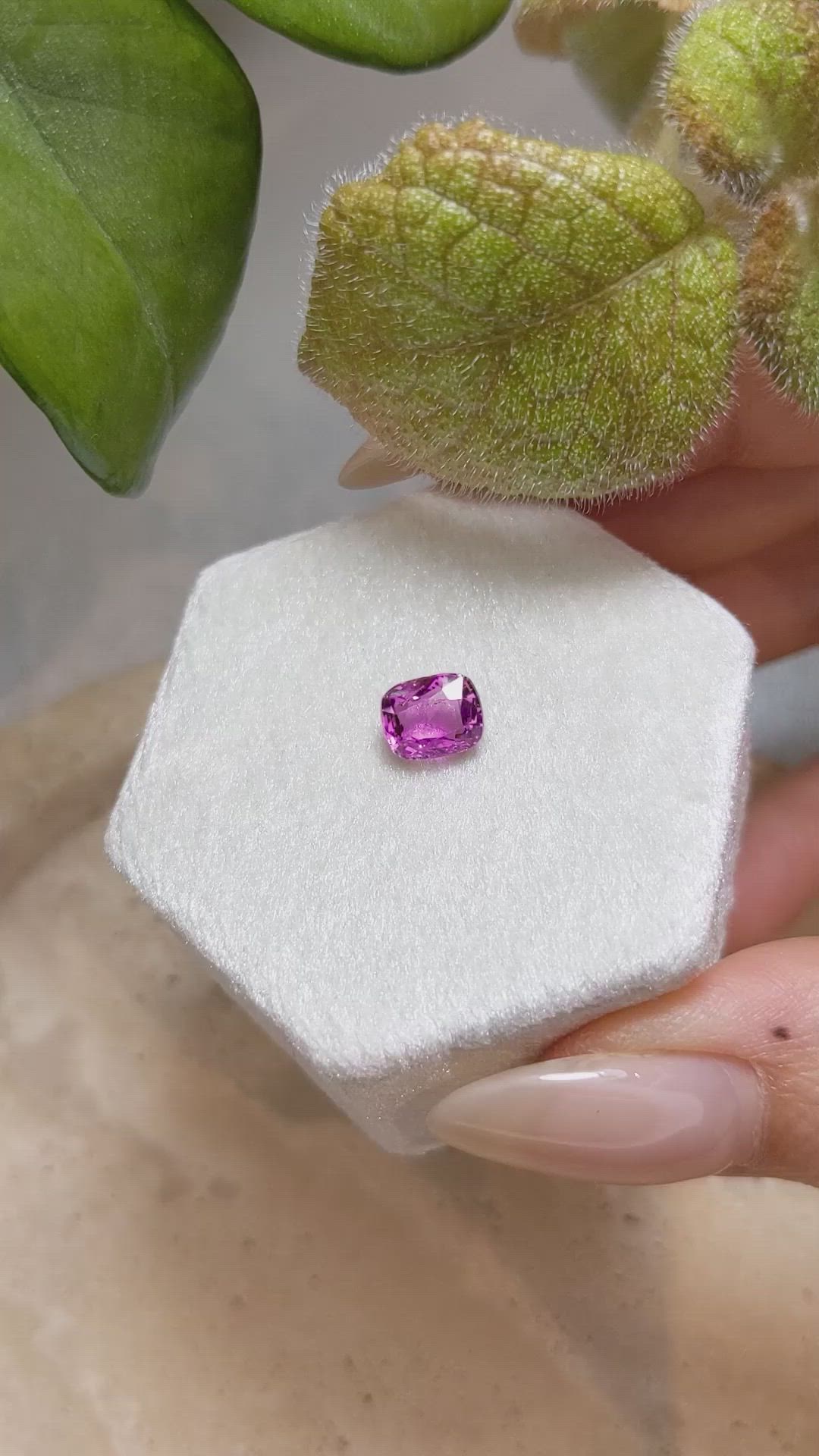 1.78 Ct. Purplish Pink Sapphire from Ceylon (Sri Lanka) Size Video