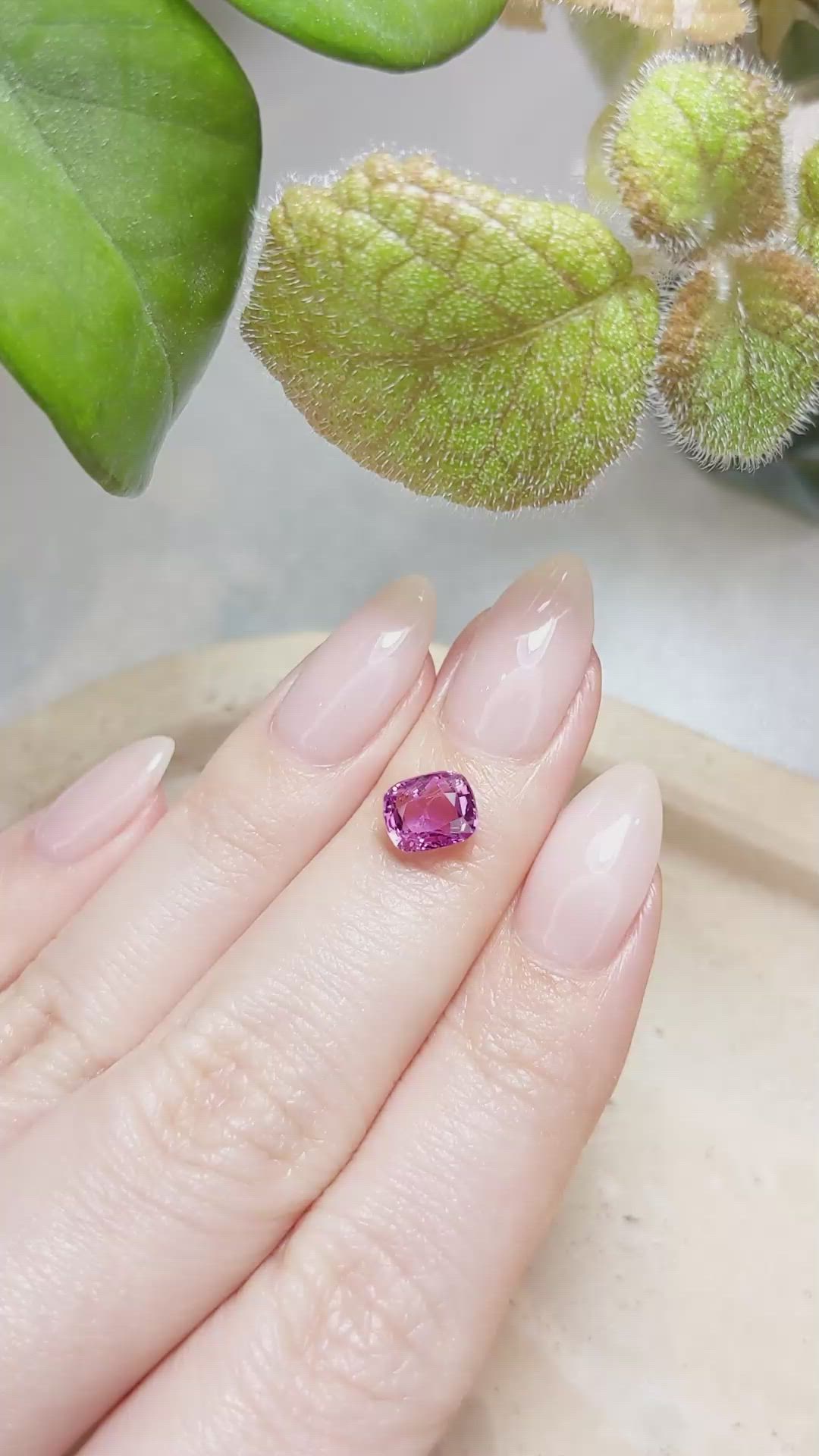 1.78 Ct. Purplish Pink Sapphire from Ceylon (Sri Lanka) Size Video