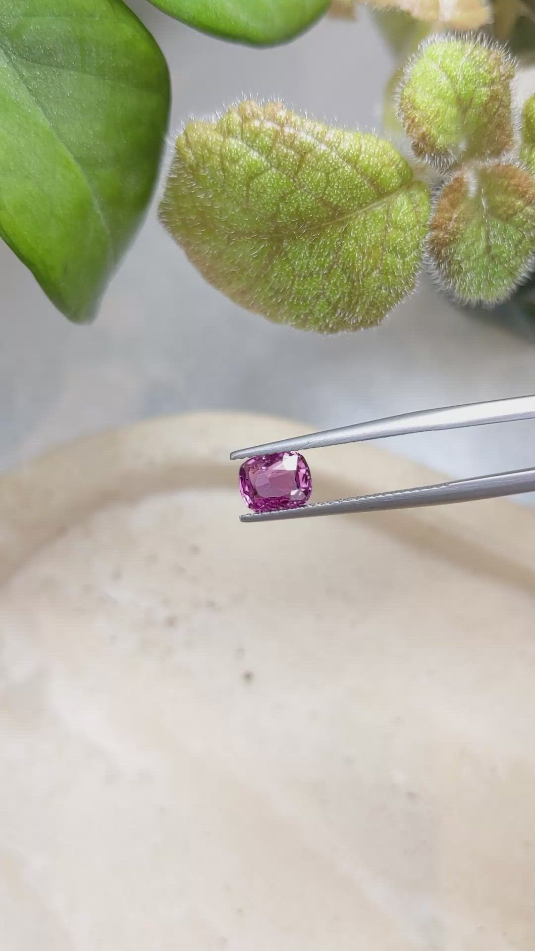1.78 Ct. Purplish Pink Sapphire from Ceylon (Sri Lanka) Size Video