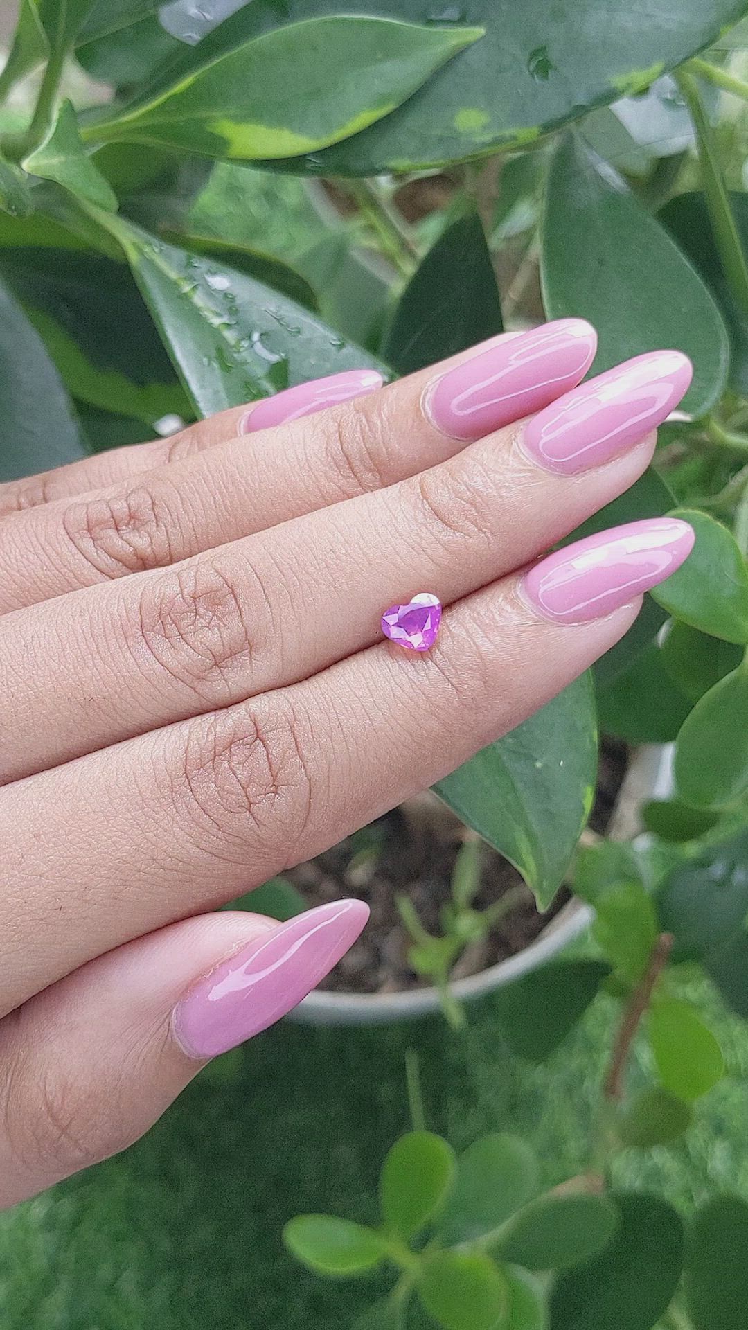 1.04 Ct. Purplish Pink Sapphire from Ceylon (Sri Lanka) Size Video