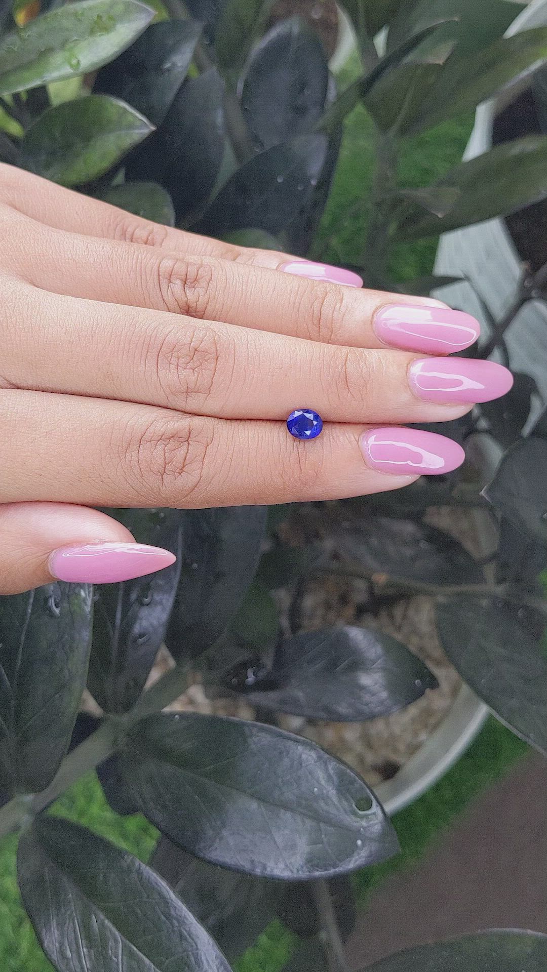 1.01 Ct. Blue Sapphire from Ceylon (Sri Lanka) Size Video