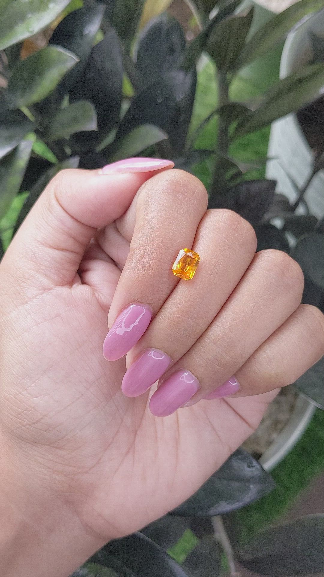 1.63 Ct. Yellowish Orange Sapphire from Ceylon (Sri Lanka) Size Video