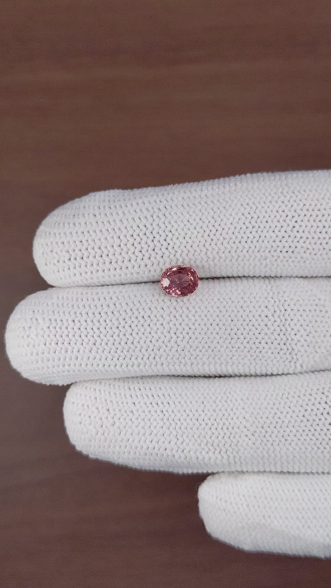1.17 Ct. Pinkish Brown Sapphire from Ceylon (Sri Lanka) Size Video