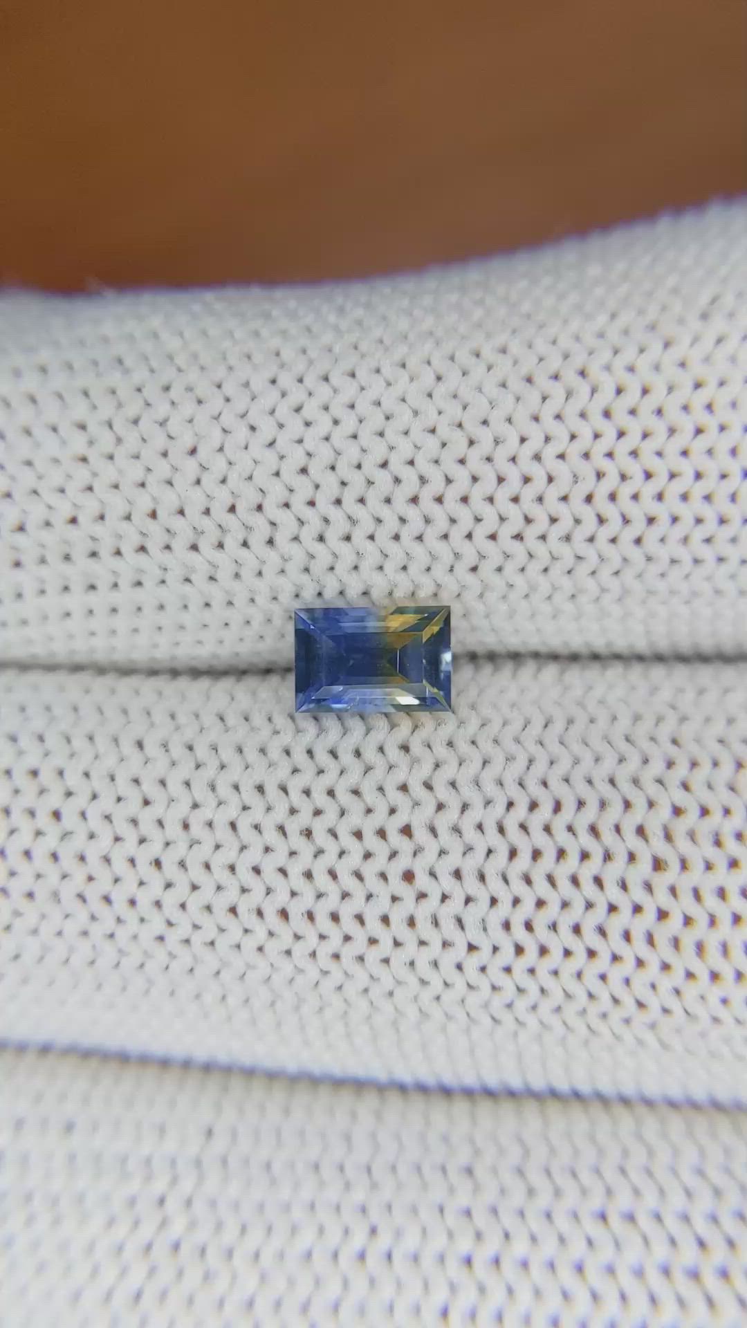 0.98 Ct. Bi Color Sapphire from Ceylon (Sri Lanka) Size Video