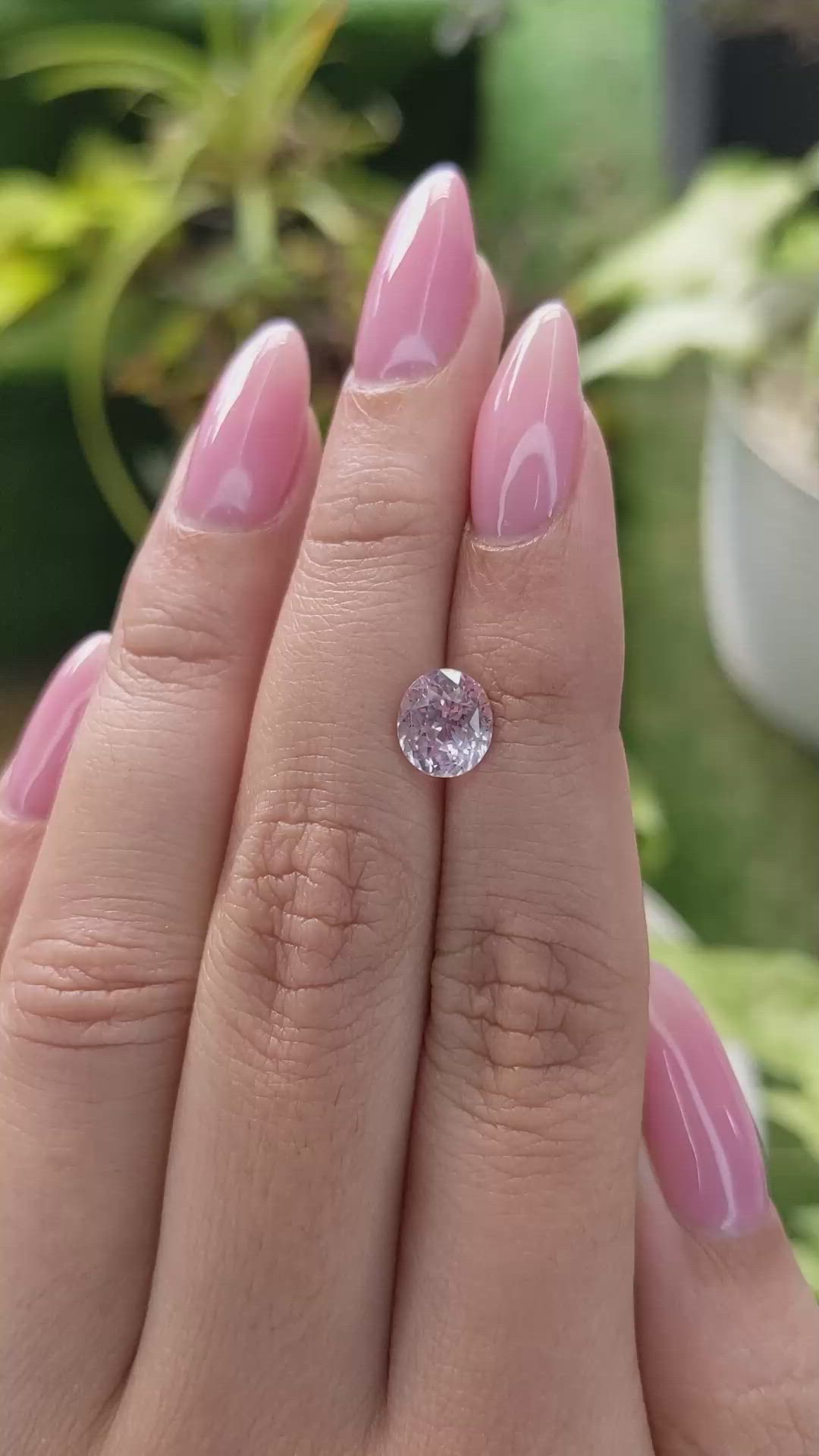 1.87 Ct. Pinkish Purple Sapphire from Ceylon (Sri Lanka) Size Video