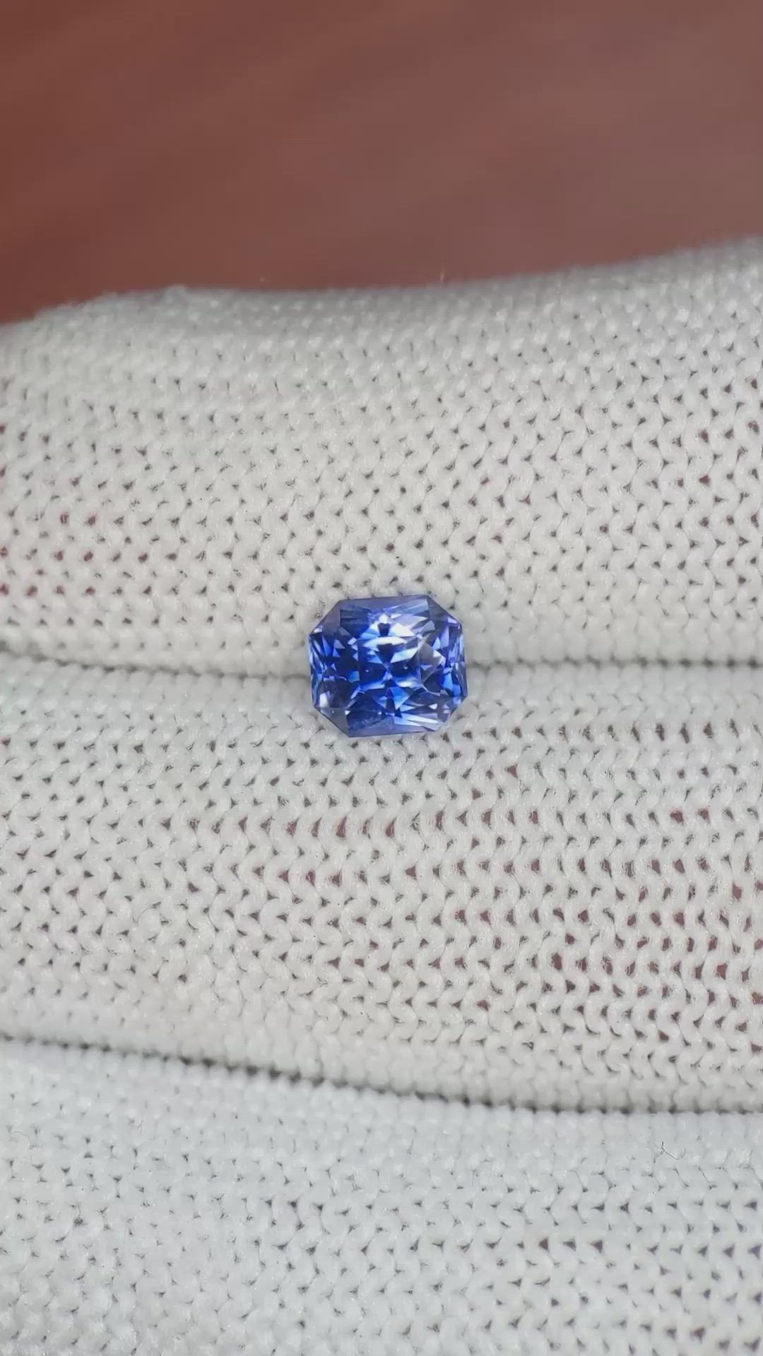 1.33 Ct. Blue Sapphire from Ceylon (Sri Lanka) Size Video