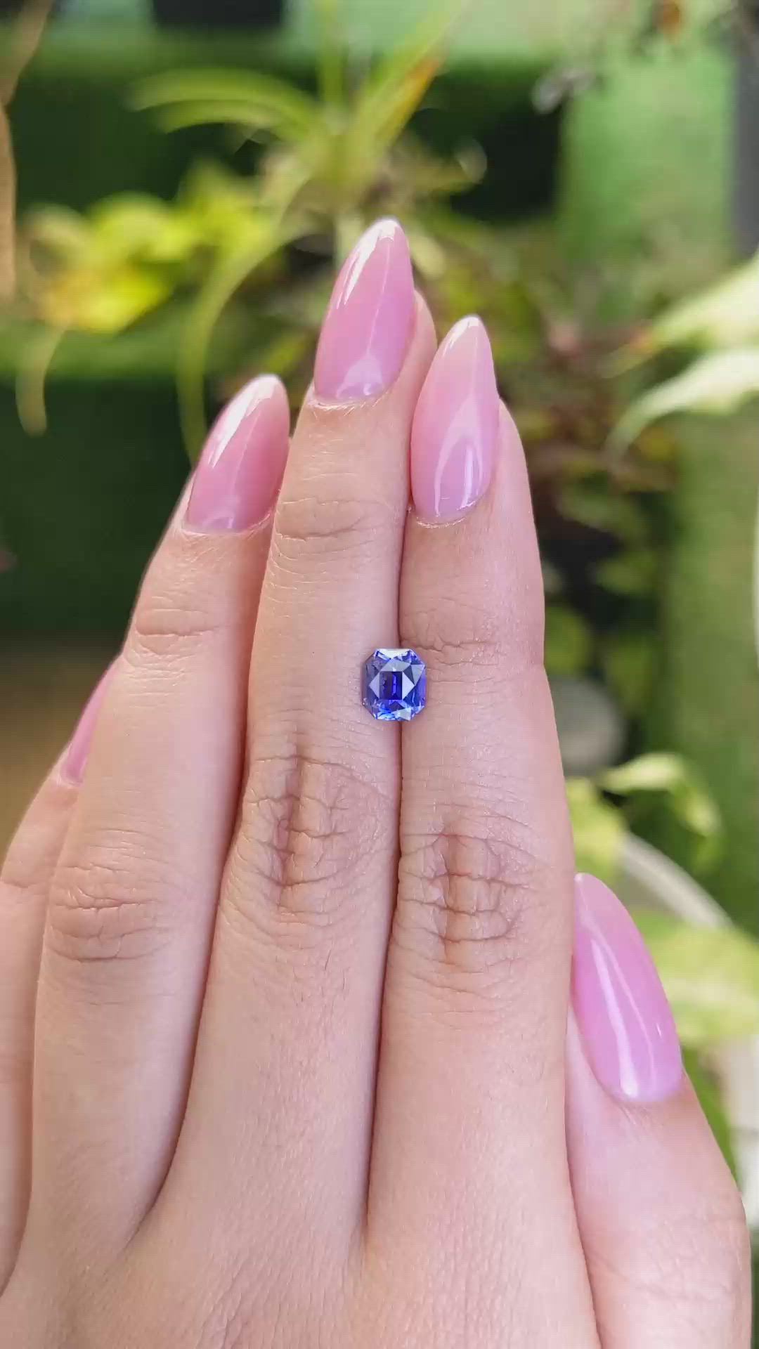 1.33 Ct. Blue Sapphire from Ceylon (Sri Lanka) Size Video