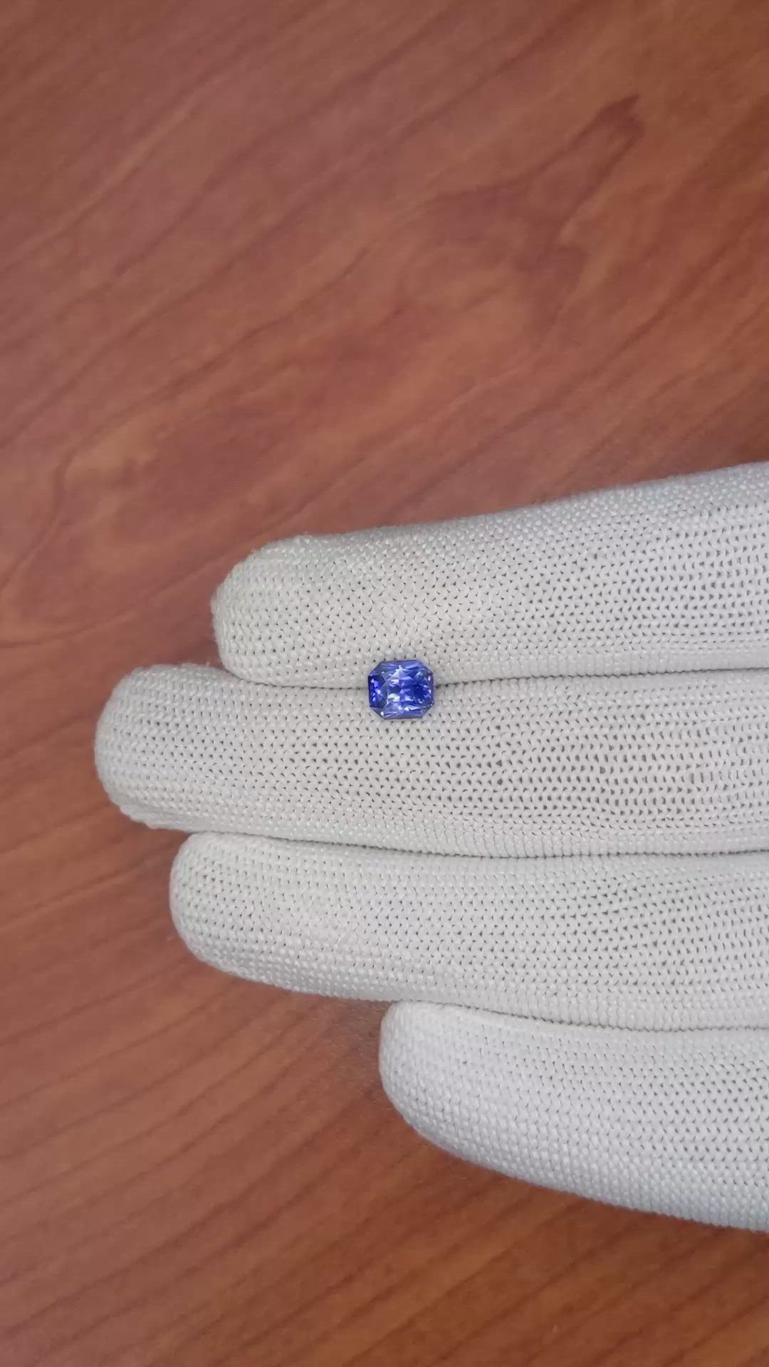 1.33 Ct. Blue Sapphire from Ceylon (Sri Lanka) Size Video