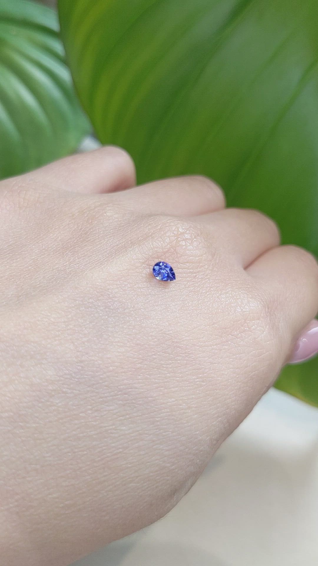 0.35 Ct. Blue Sapphire from Ceylon (Sri Lanka) Size Video