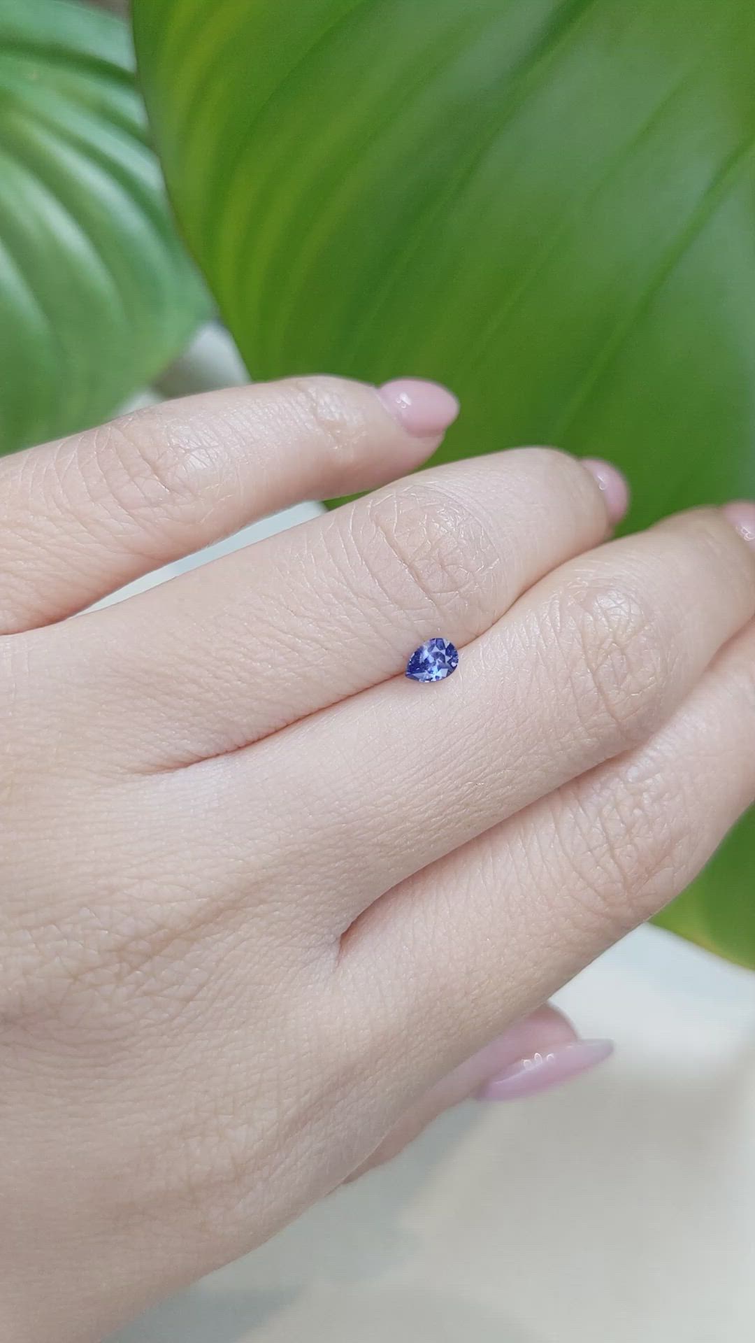 0.35 Ct. Blue Sapphire from Ceylon (Sri Lanka) Size Video