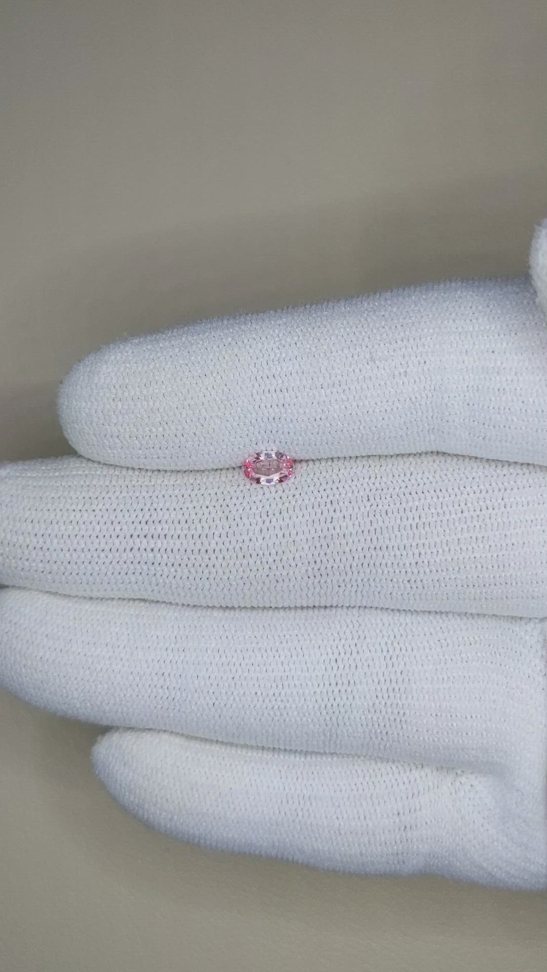 0.38 Ct. Pink Sapphire from Ceylon (Sri Lanka) Size Video