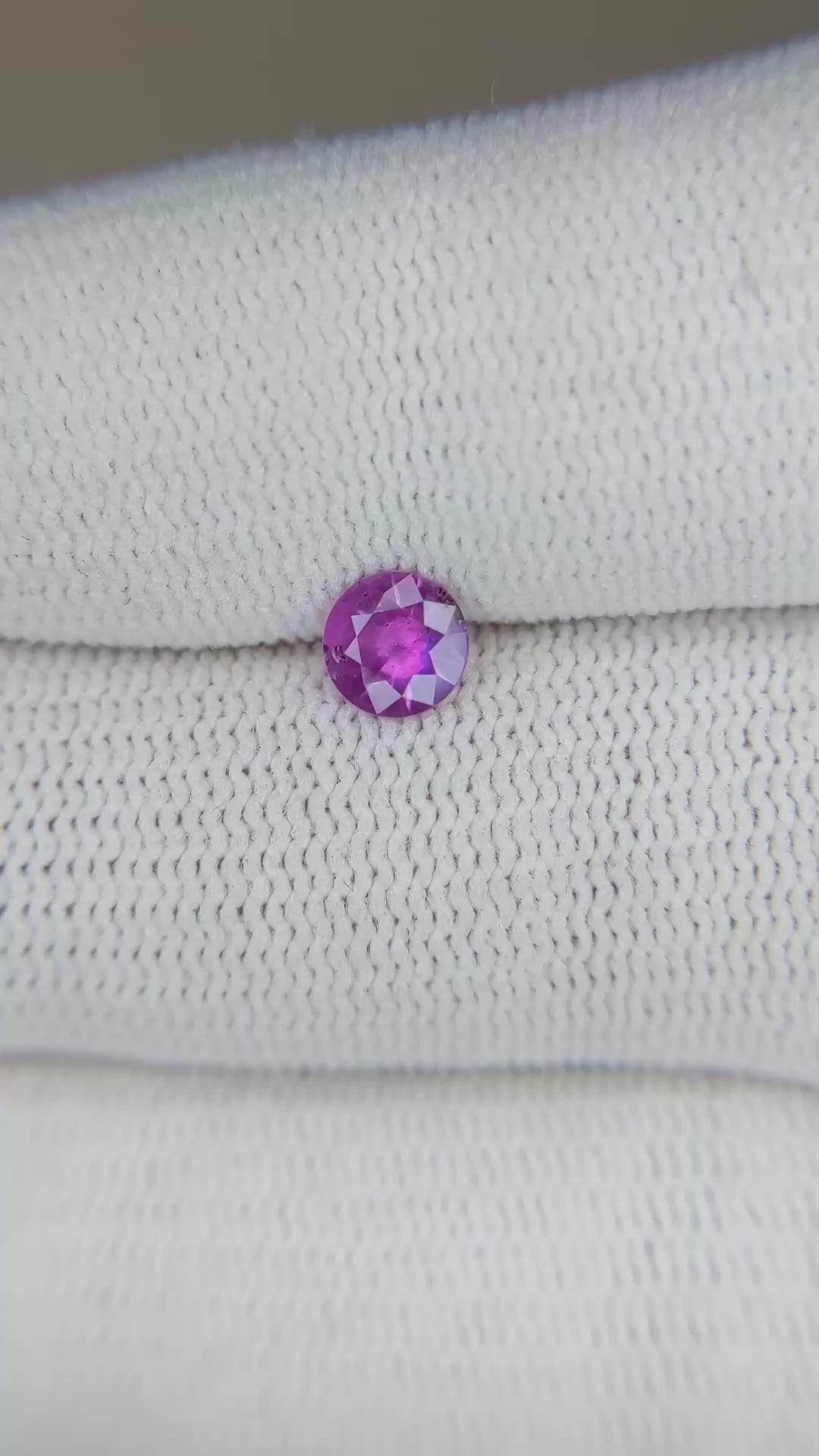 0.49 Ct. Pinkish Purple Sapphire from Ceylon (Sri Lanka) Size Video