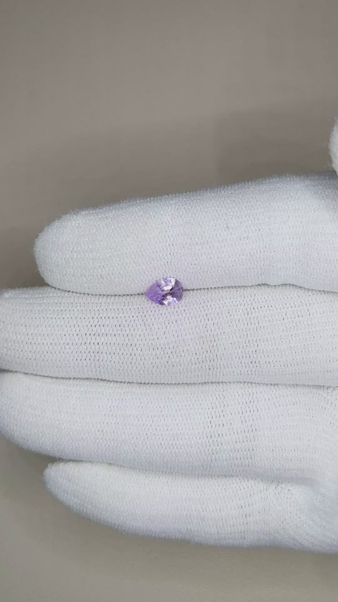 0.58 Ct. Purple Sapphire from Ceylon (Sri Lanka) Size Video