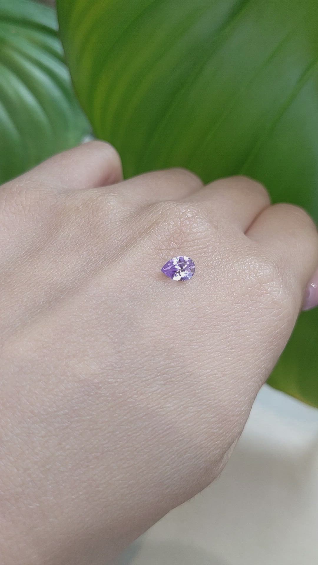 0.58 Ct. Purple Sapphire from Ceylon (Sri Lanka) Size Video