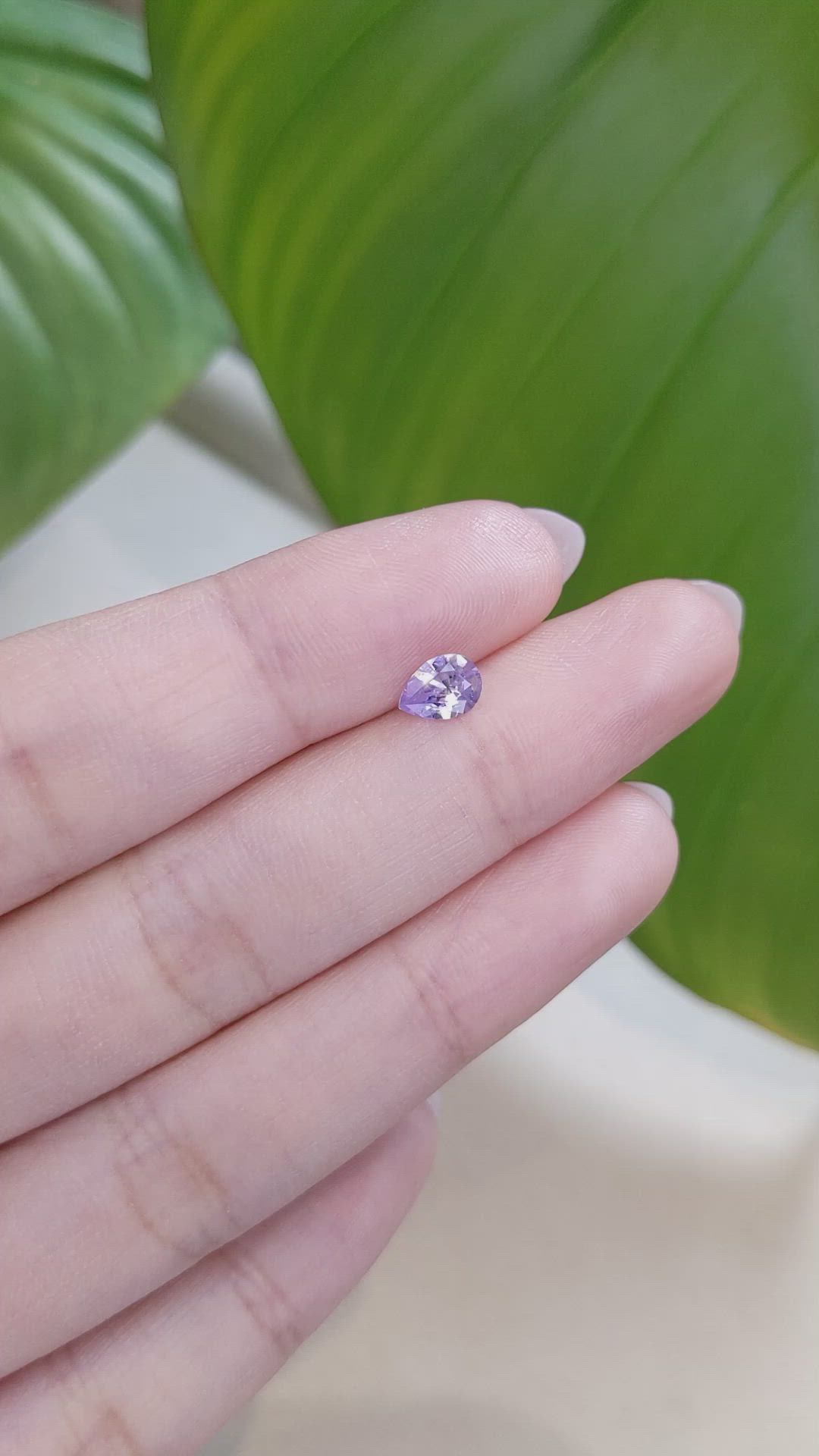 0.58 Ct. Purple Sapphire from Ceylon (Sri Lanka) Size Video