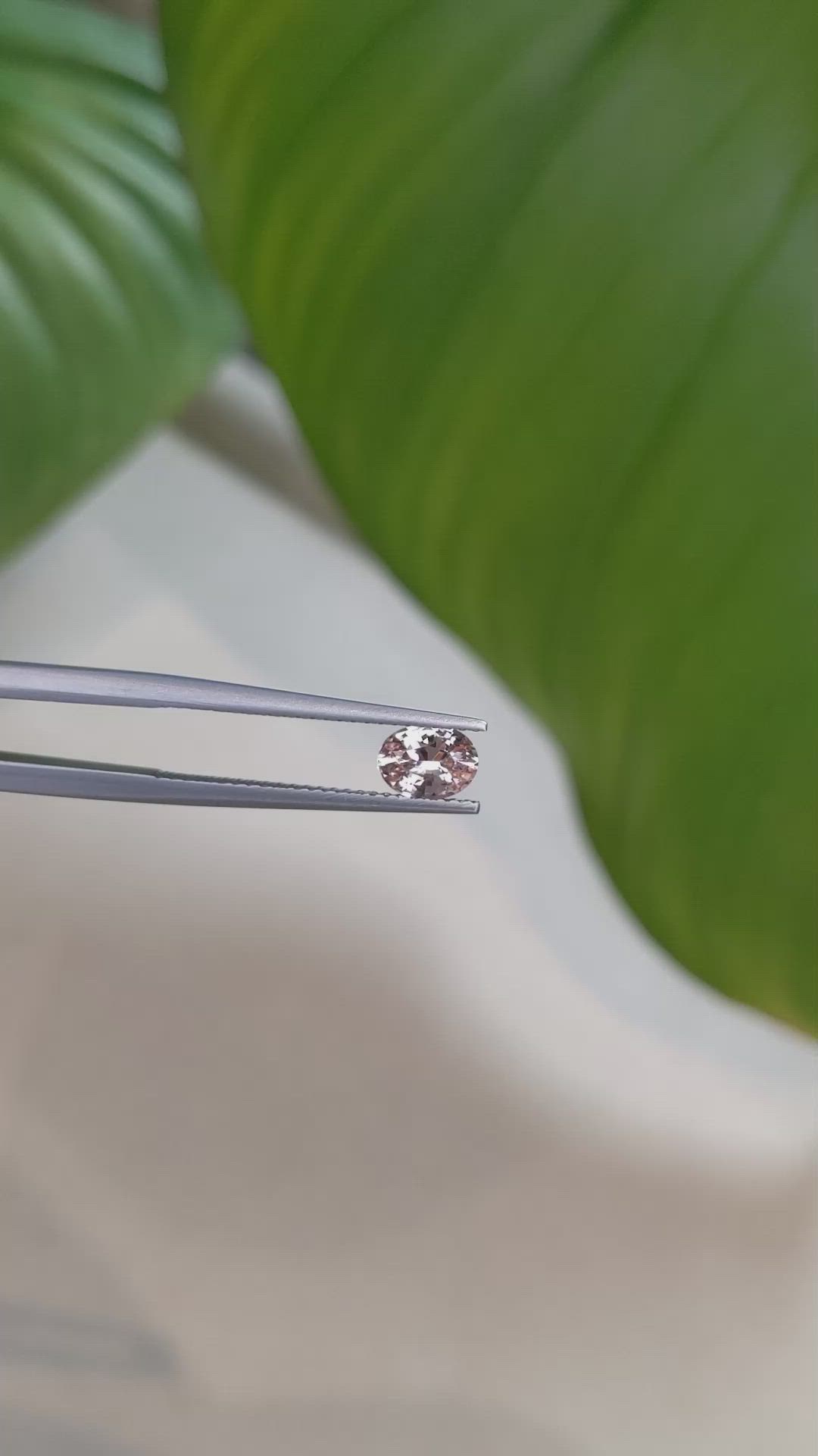 0.74 Ct. Peach Sapphire from Ceylon (Sri Lanka) Size Video