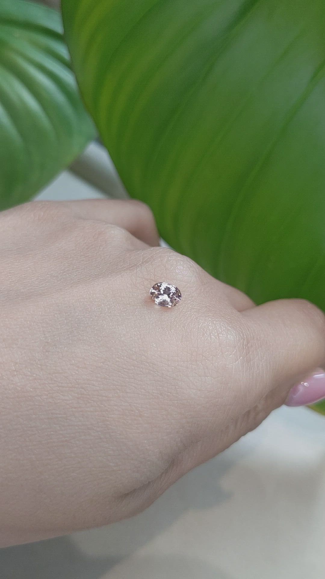 0.74 Ct. Peach Sapphire from Ceylon (Sri Lanka) Size Video