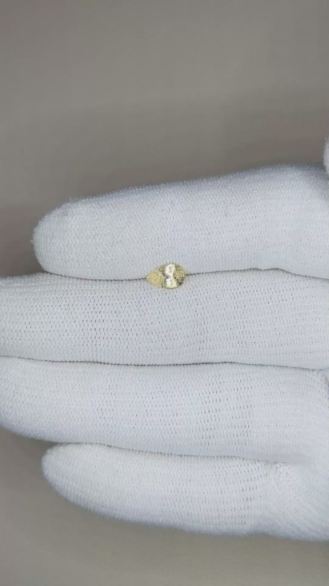 0.76 Ct. Yellow Sapphire from Ceylon (Sri Lanka) Size Video