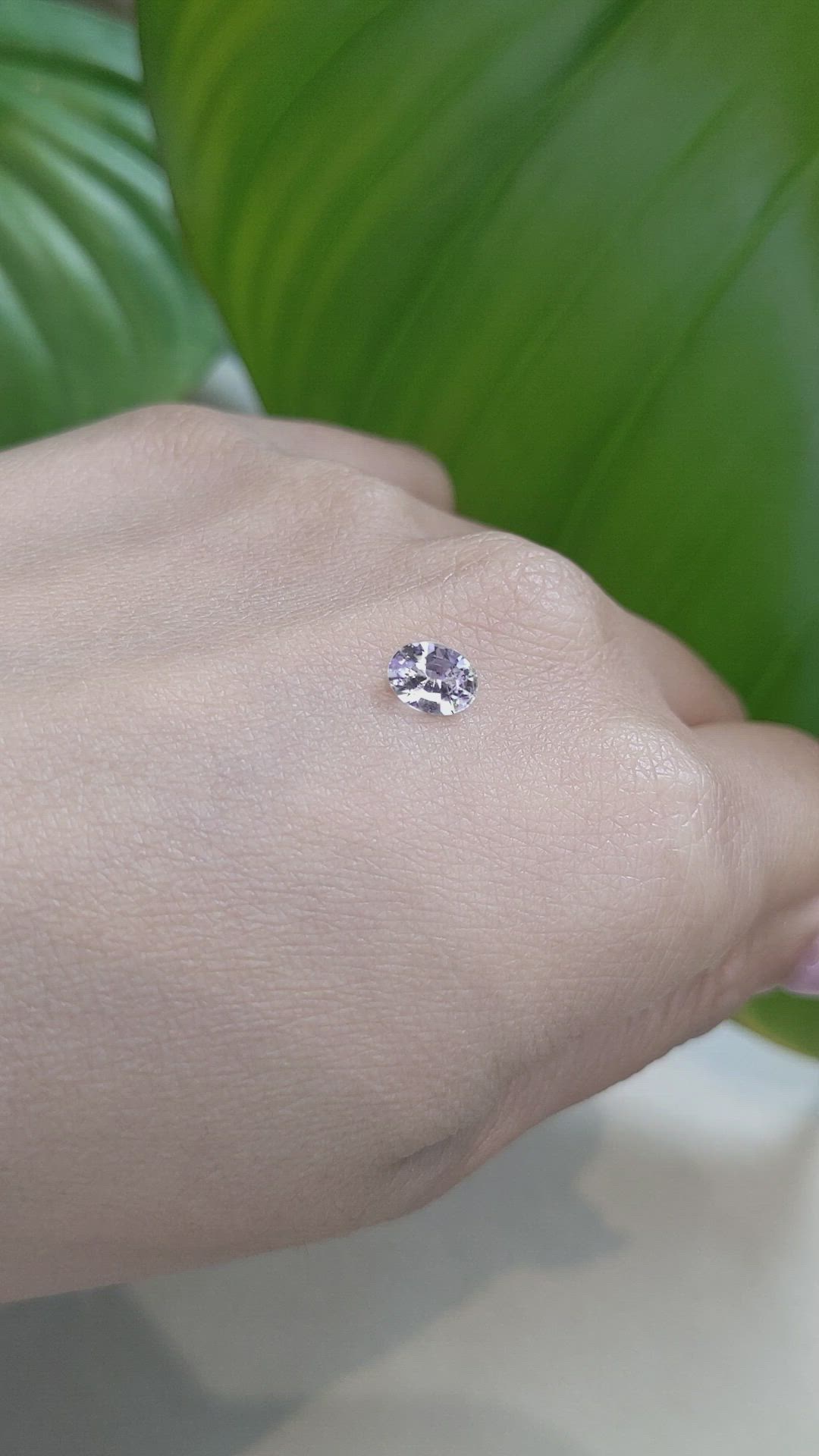 0.76 Ct. White Sapphire from Ceylon (Sri Lanka) Size Video