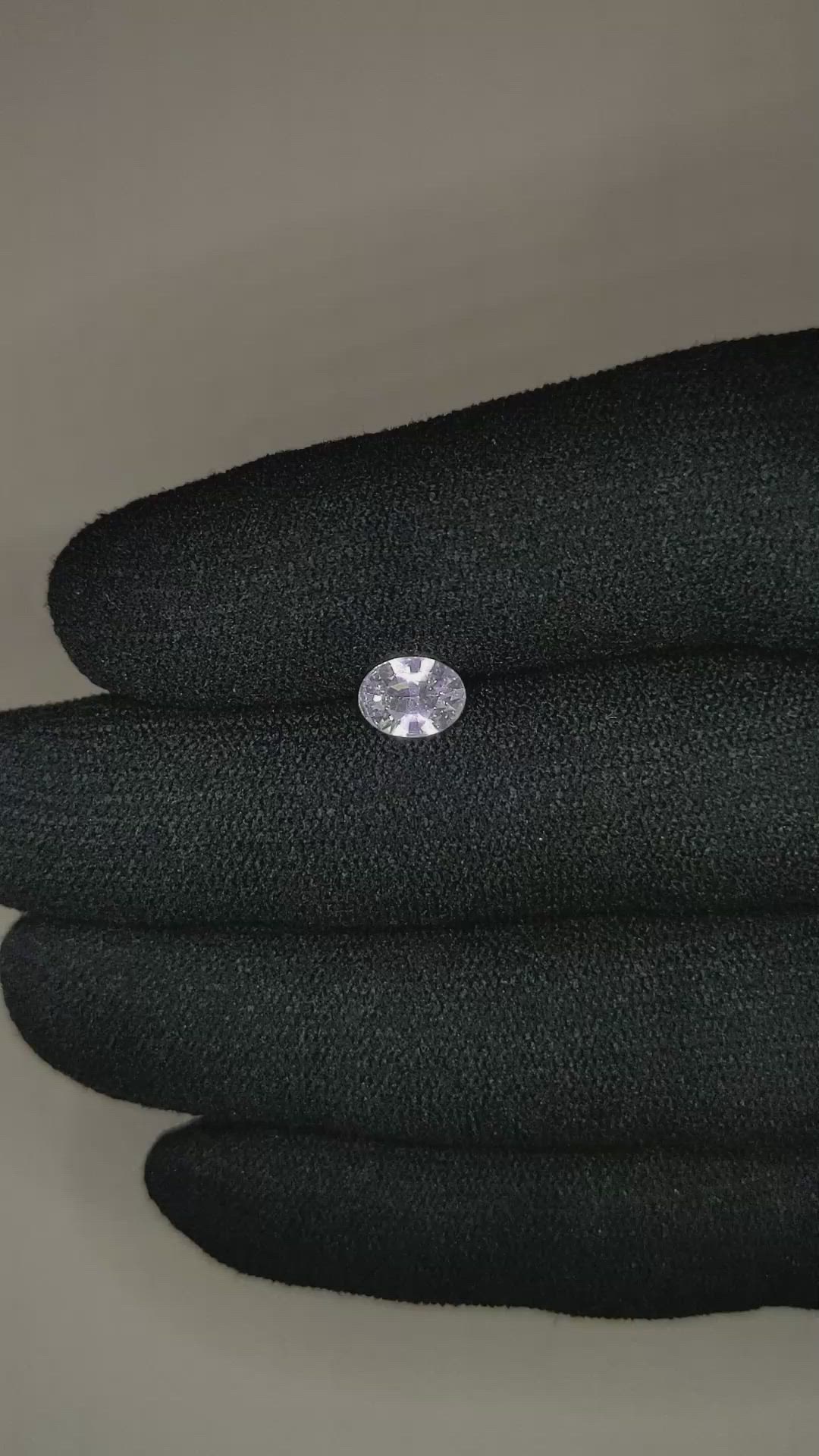 0.76 Ct. White Sapphire from Ceylon (Sri Lanka) Size Video