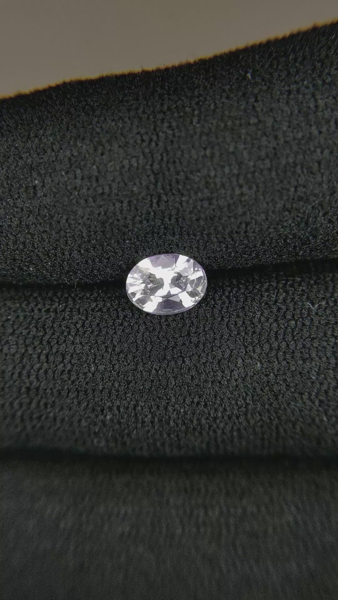 0.76 Ct. White Sapphire from Ceylon (Sri Lanka) Size Video