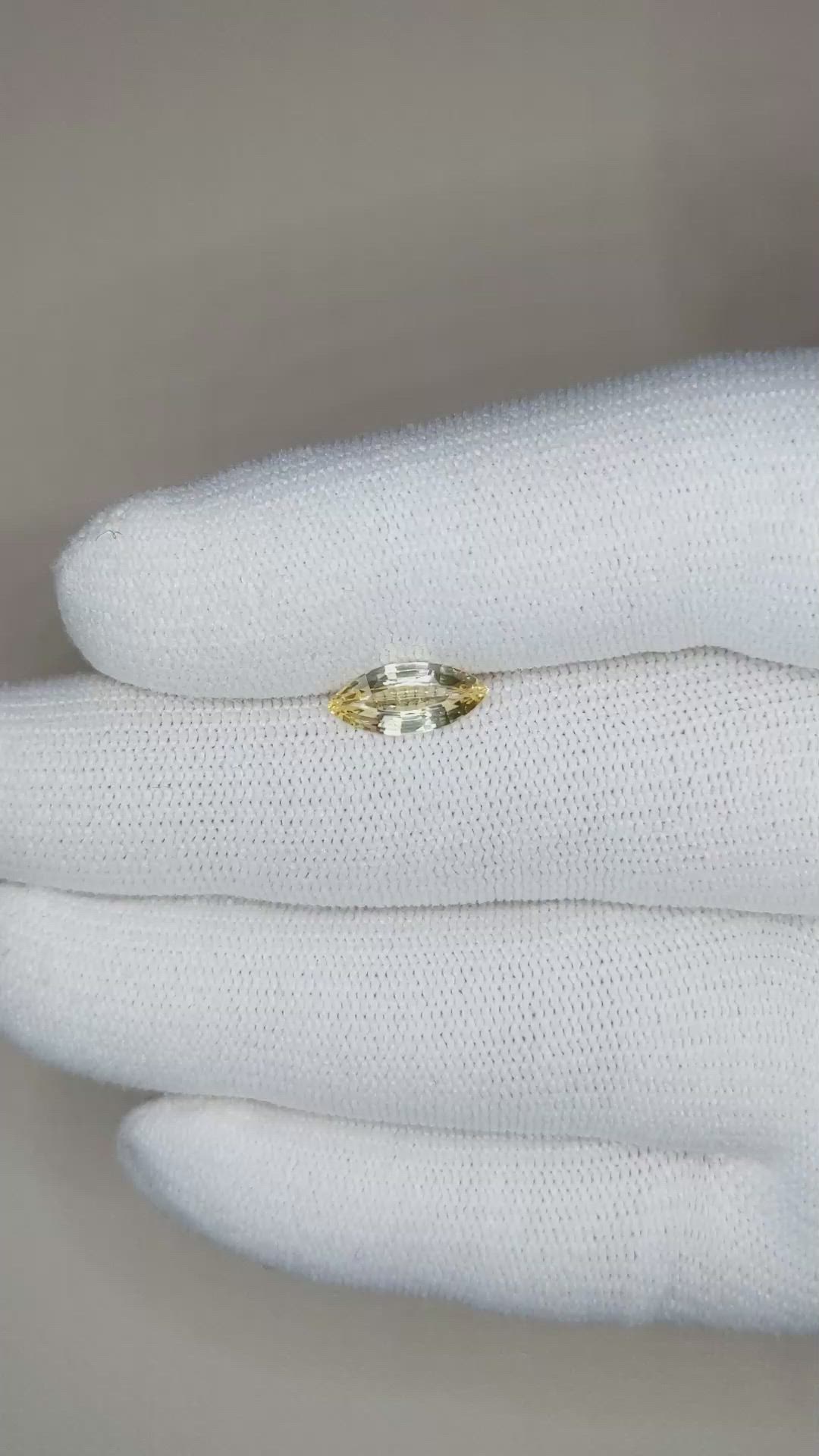 1.00 Ct. Yellow Sapphire from Ceylon (Sri Lanka) Size Video