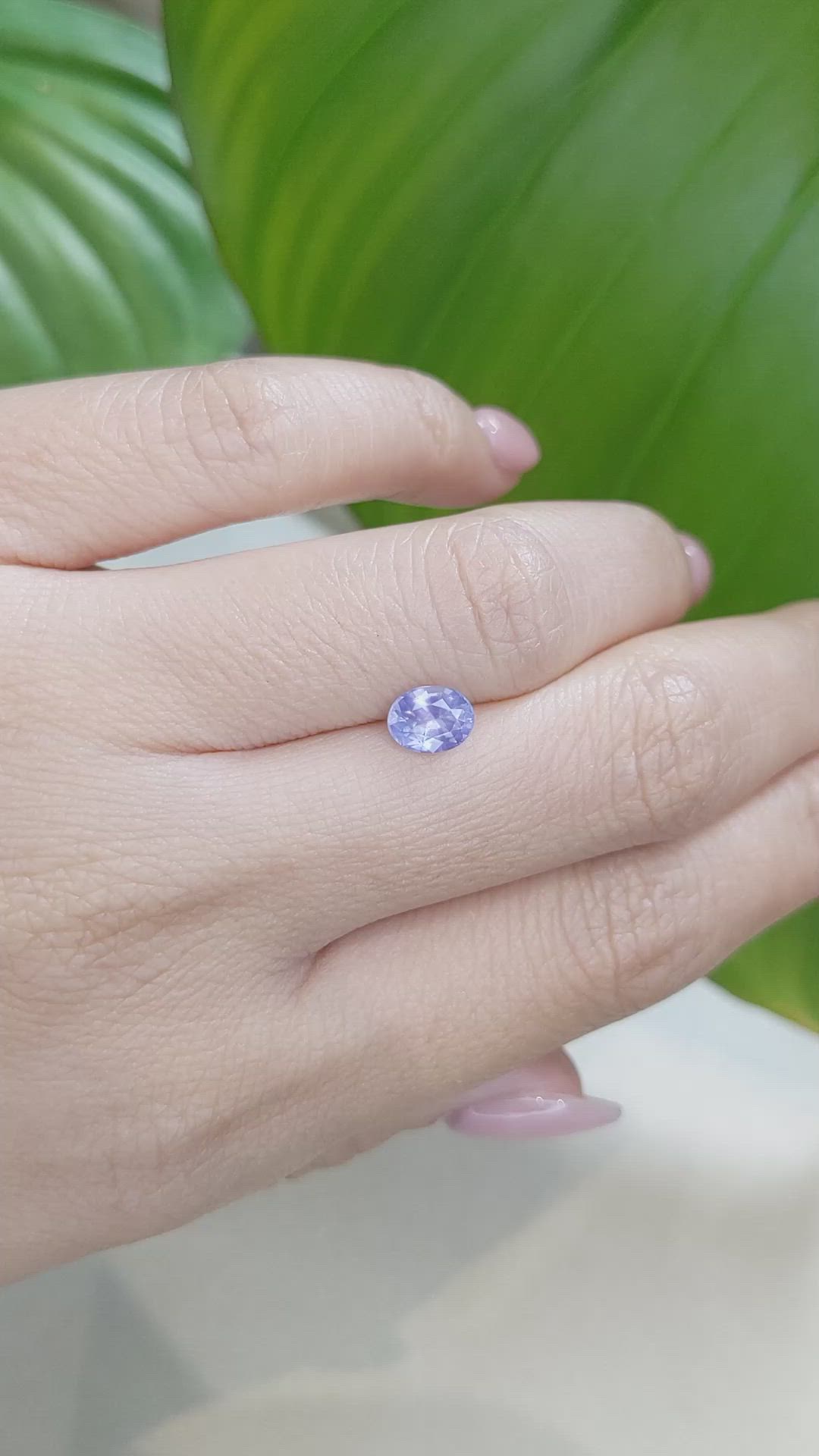 1.05 Ct. Greyish Blue Sapphire from Ceylon (Sri Lanka) Size Video