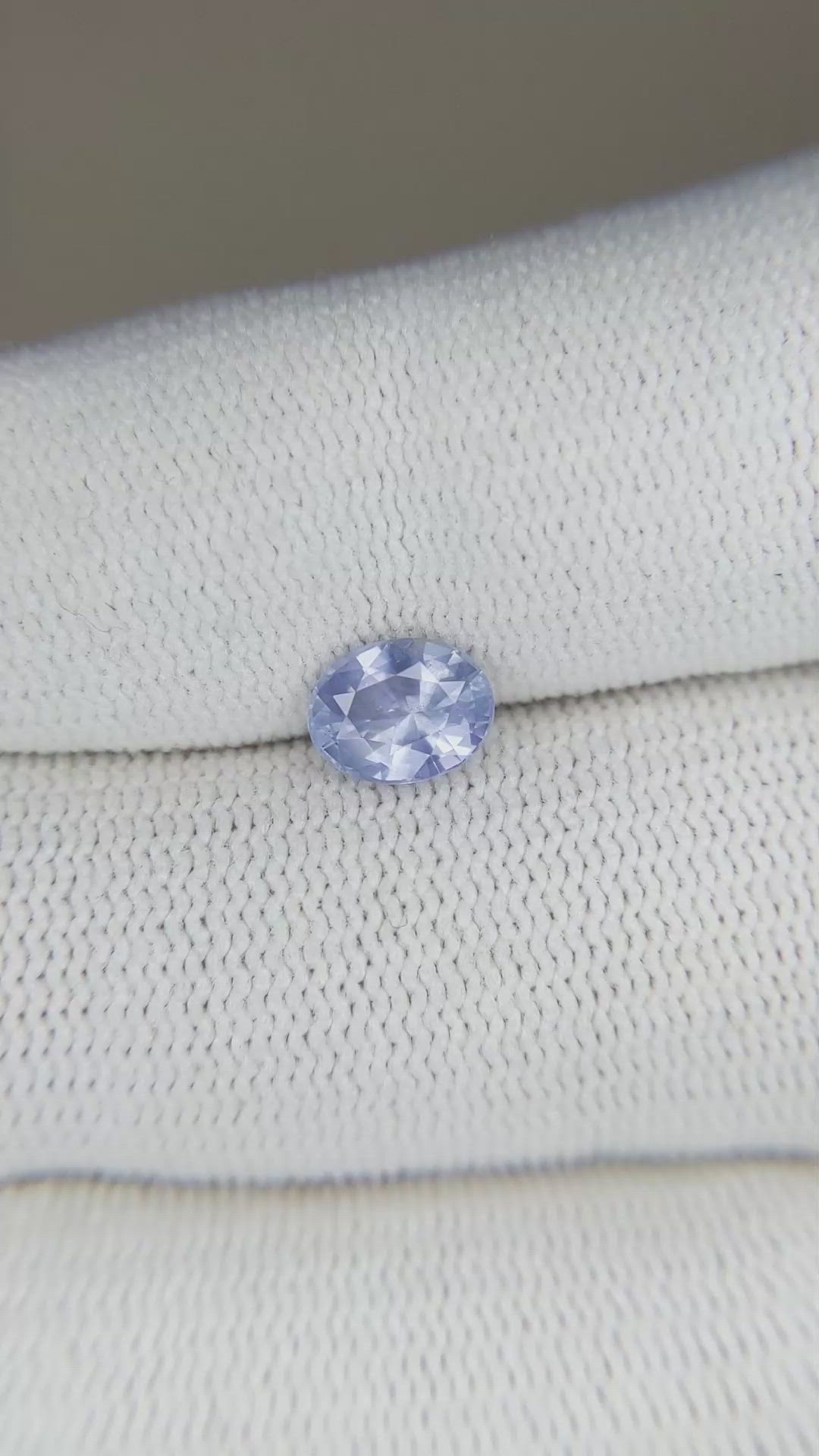 1.05 Ct. Greyish Blue Sapphire from Ceylon (Sri Lanka) Size Video