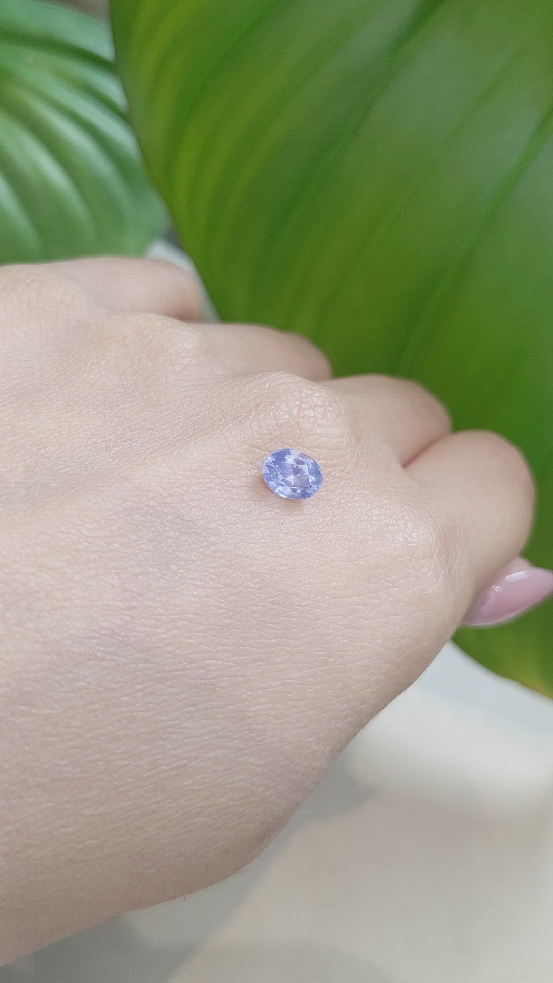 1.05 Ct. Greyish Blue Sapphire from Ceylon (Sri Lanka) Size Video