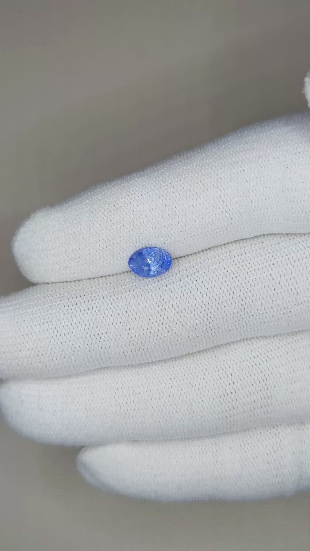 1.10 Ct. Blue Sapphire from Ceylon (Sri Lanka) Size Video