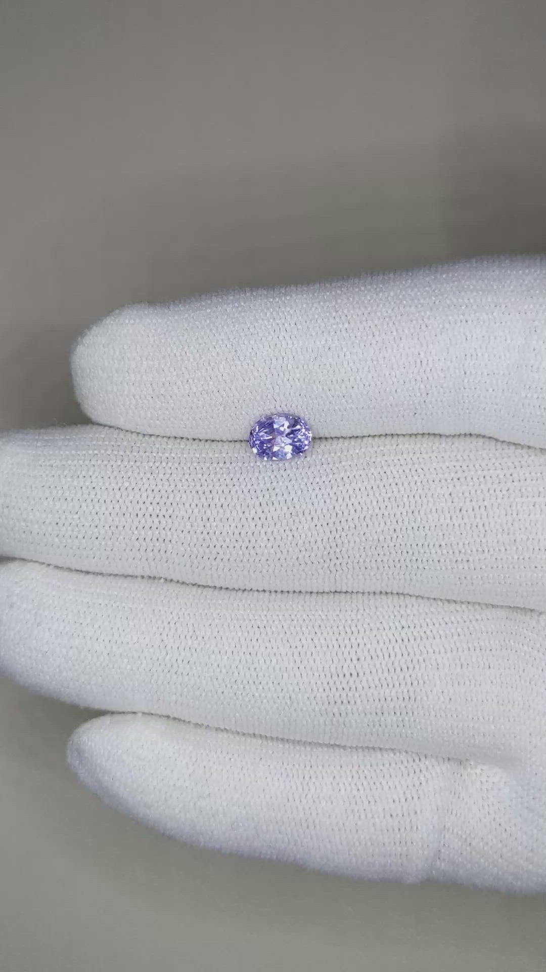 1.15 Ct. Bluish Purple Sapphire from Ceylon (Sri Lanka) Size Video