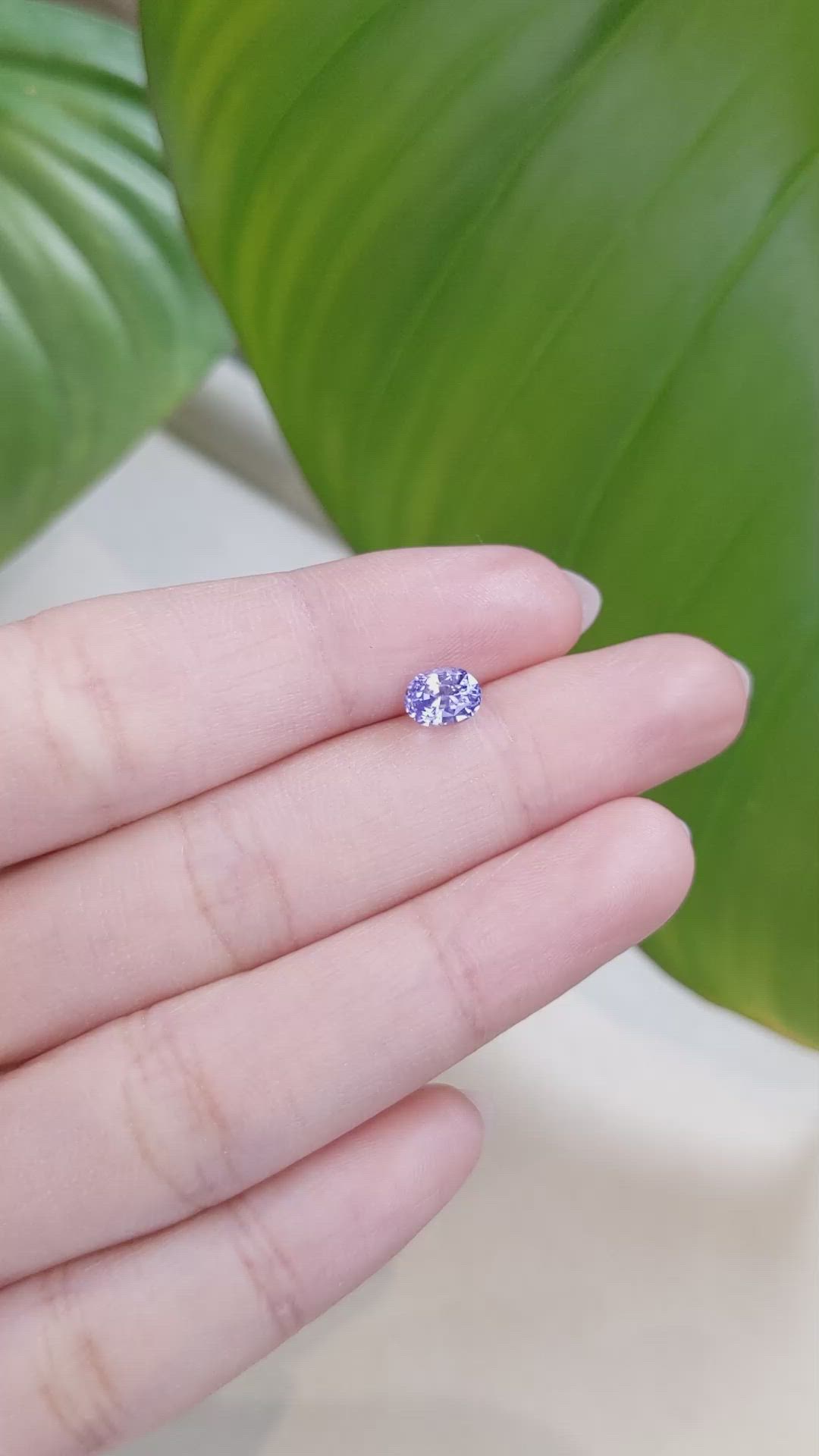 1.15 Ct. Bluish Purple Sapphire from Ceylon (Sri Lanka) Size Video