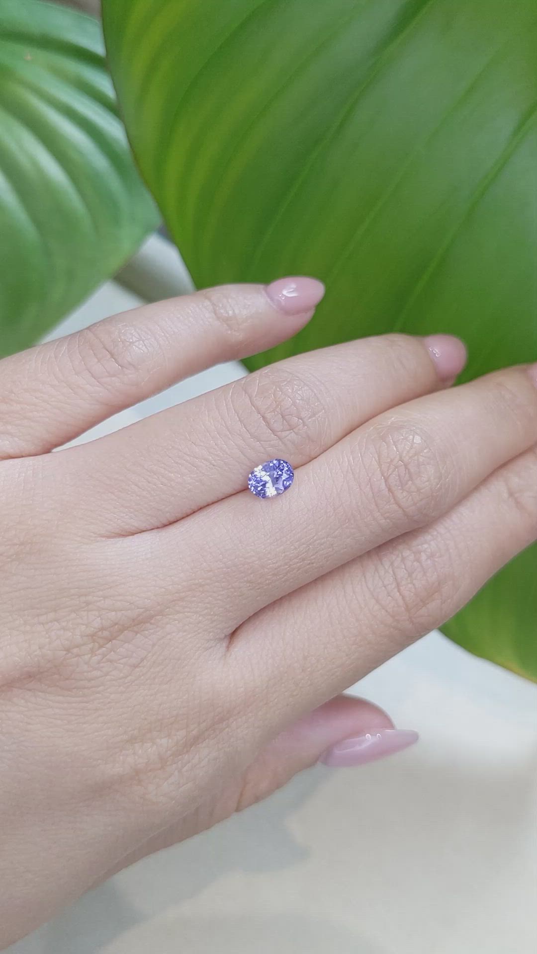 1.15 Ct. Bluish Purple Sapphire from Ceylon (Sri Lanka) Size Video