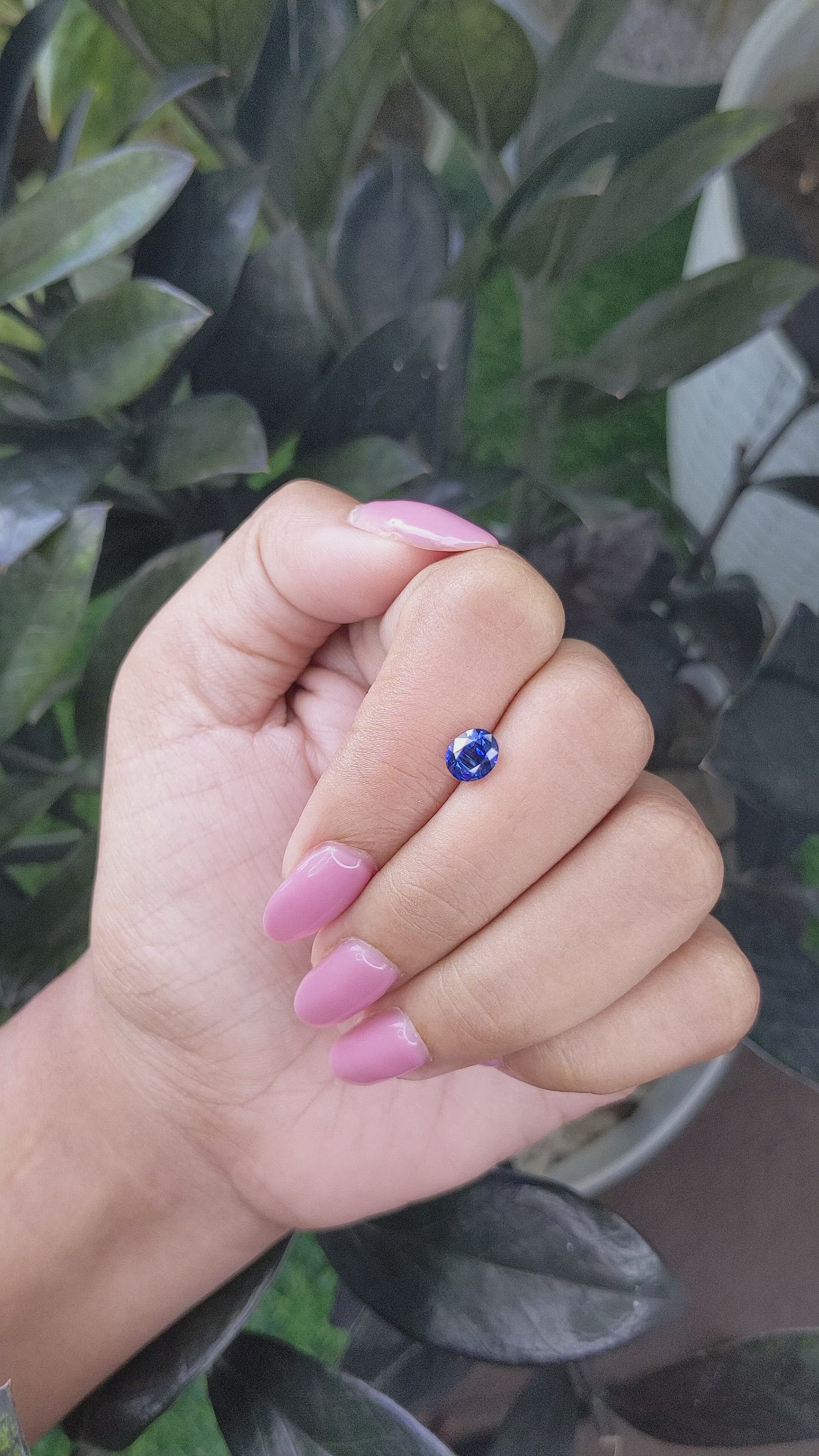 1.20 Ct. Blue Sapphire from Ceylon (Sri Lanka) Size Video