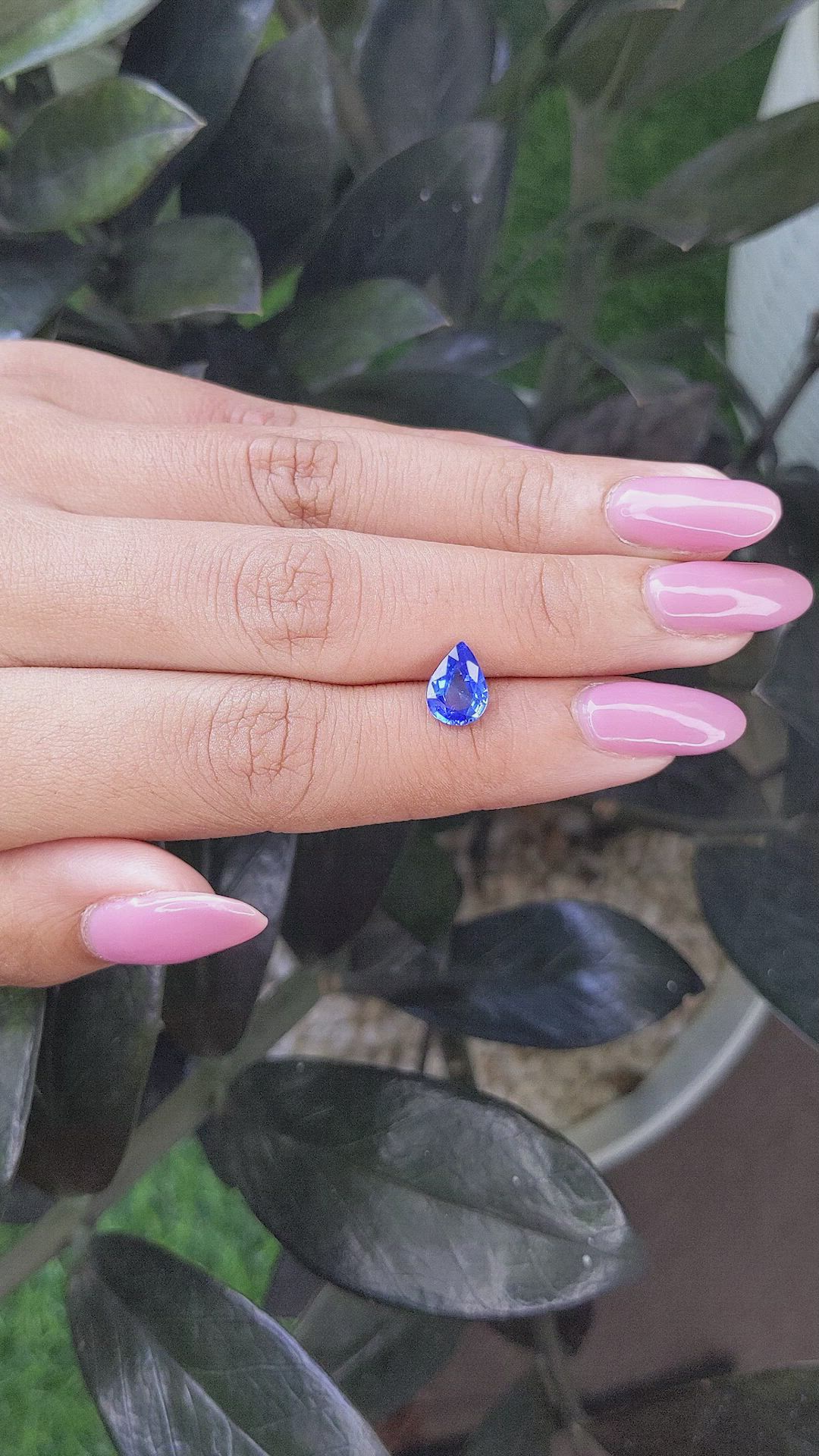 1.38 Ct. Blue Sapphire from Ceylon (Sri Lanka) Size Video