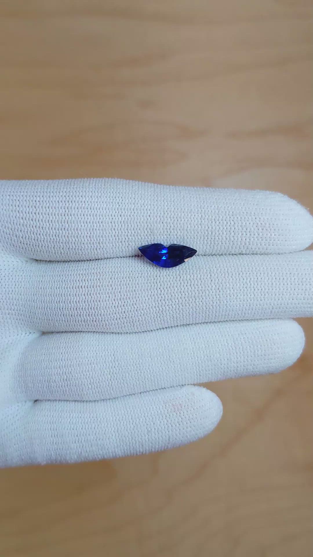 2.38 Ct. Blue Sapphire from Ceylon (Sri Lanka) Size Video