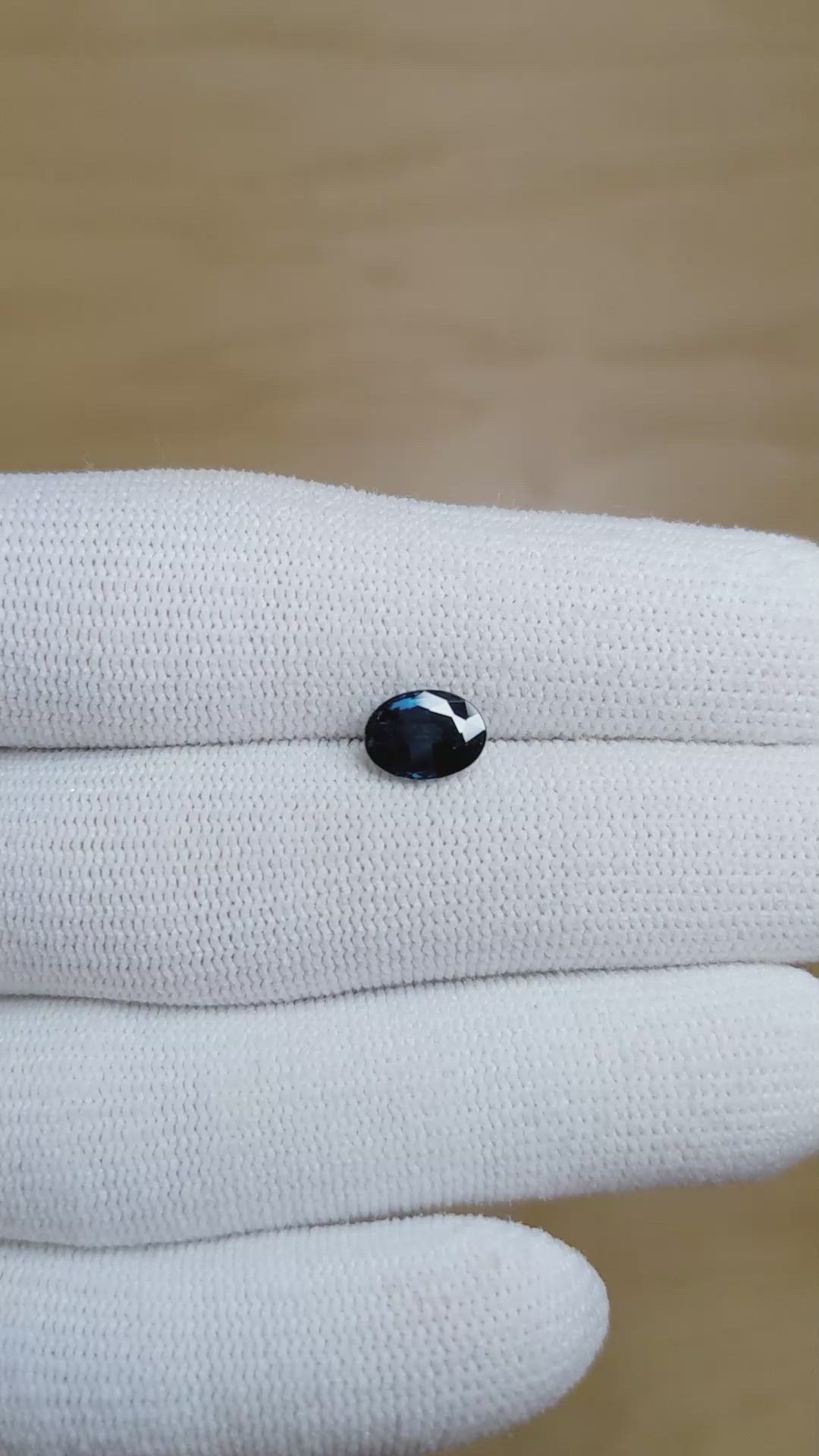 1.46 Ct. Greenish Blue Sapphire from Ceylon (Sri Lanka) Size Video