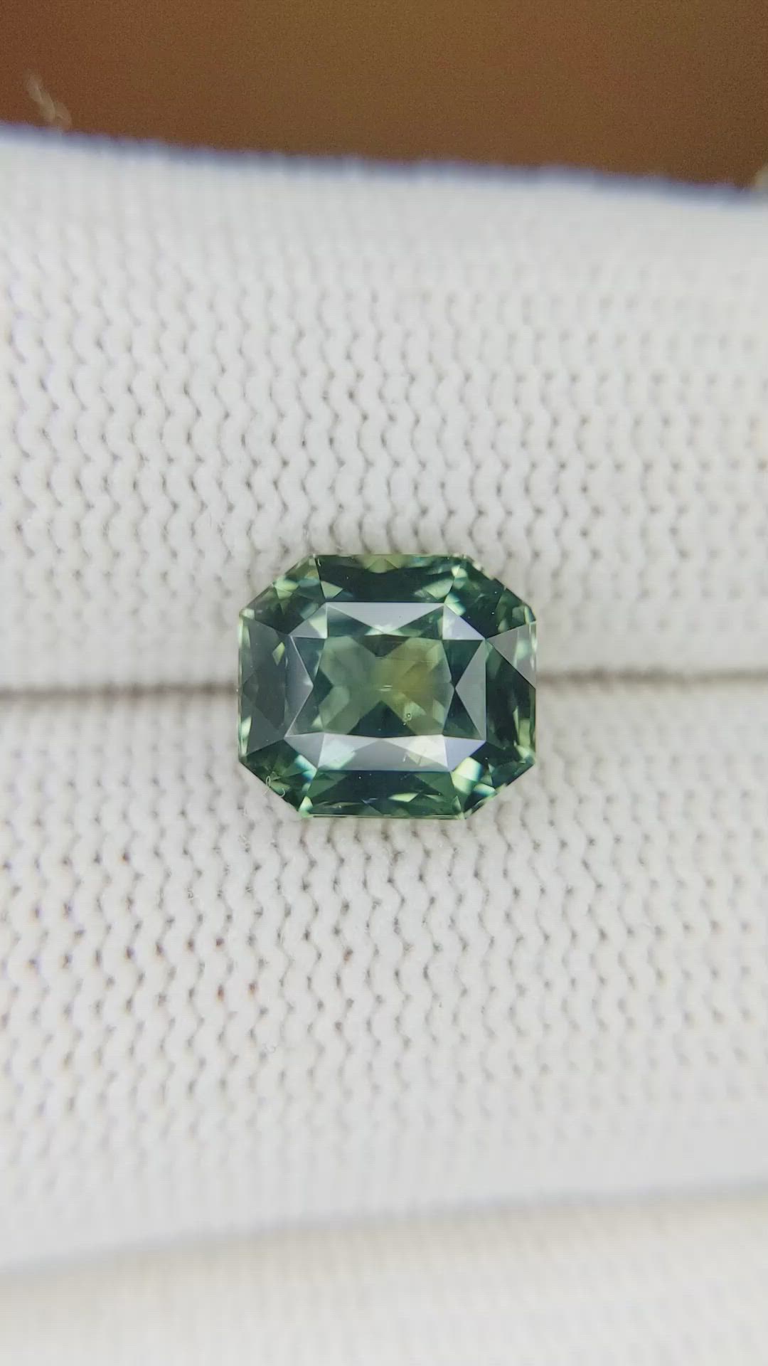 3.11 Ct. Bluish Green Sapphire from Madagascar Size Video